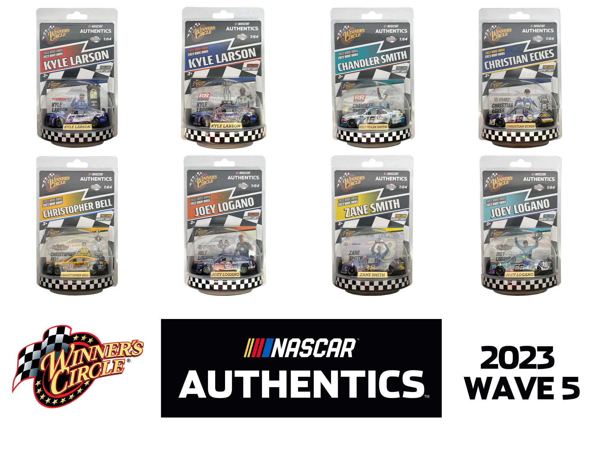 NASCAR AUTHENTICS 2023 RACE WIN WAVE 5 1:64 8 PACK