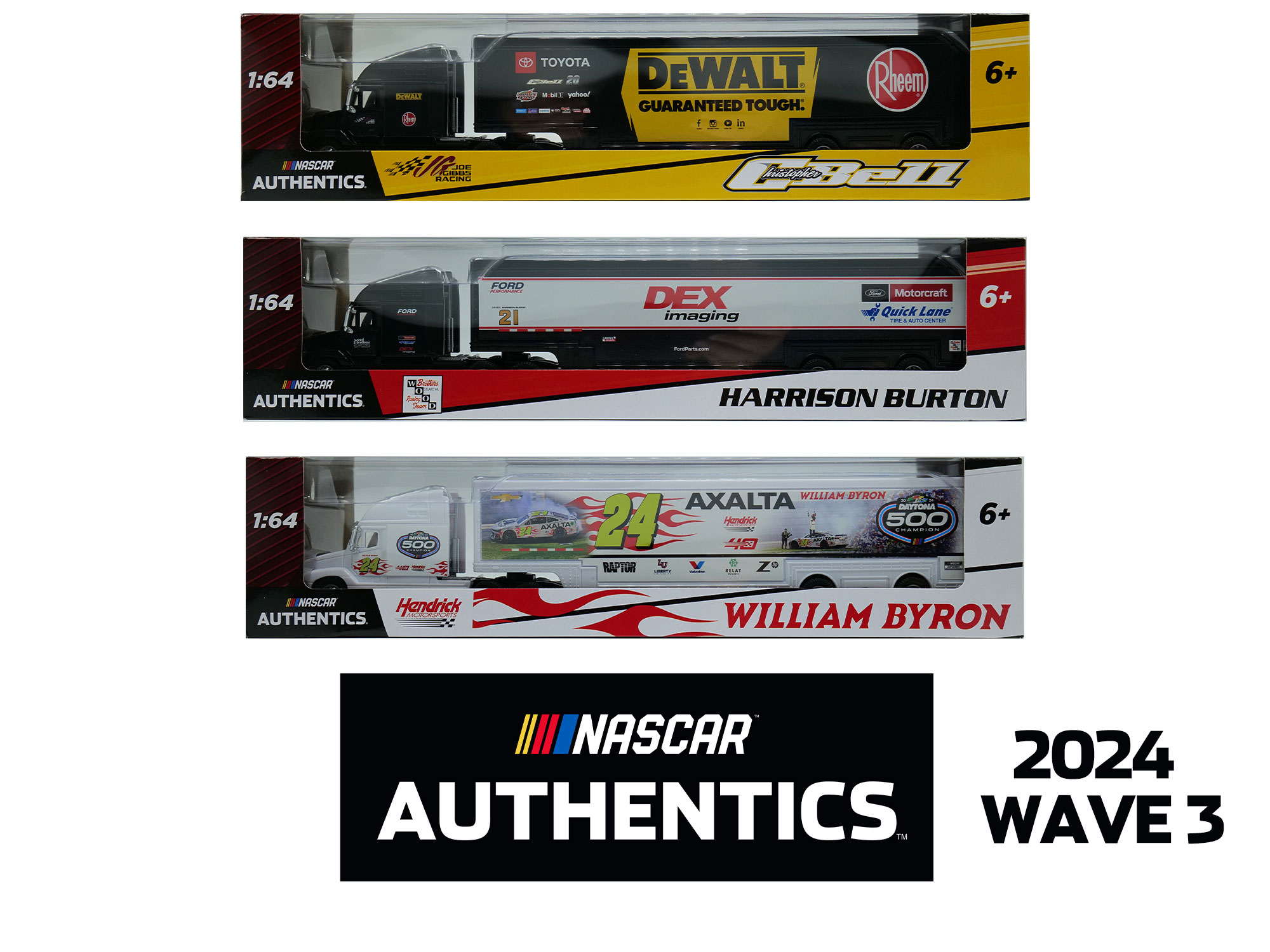 NASCAR AUTHENTICS 2024 WAVE 3 1:64 HAULER 4 PACK