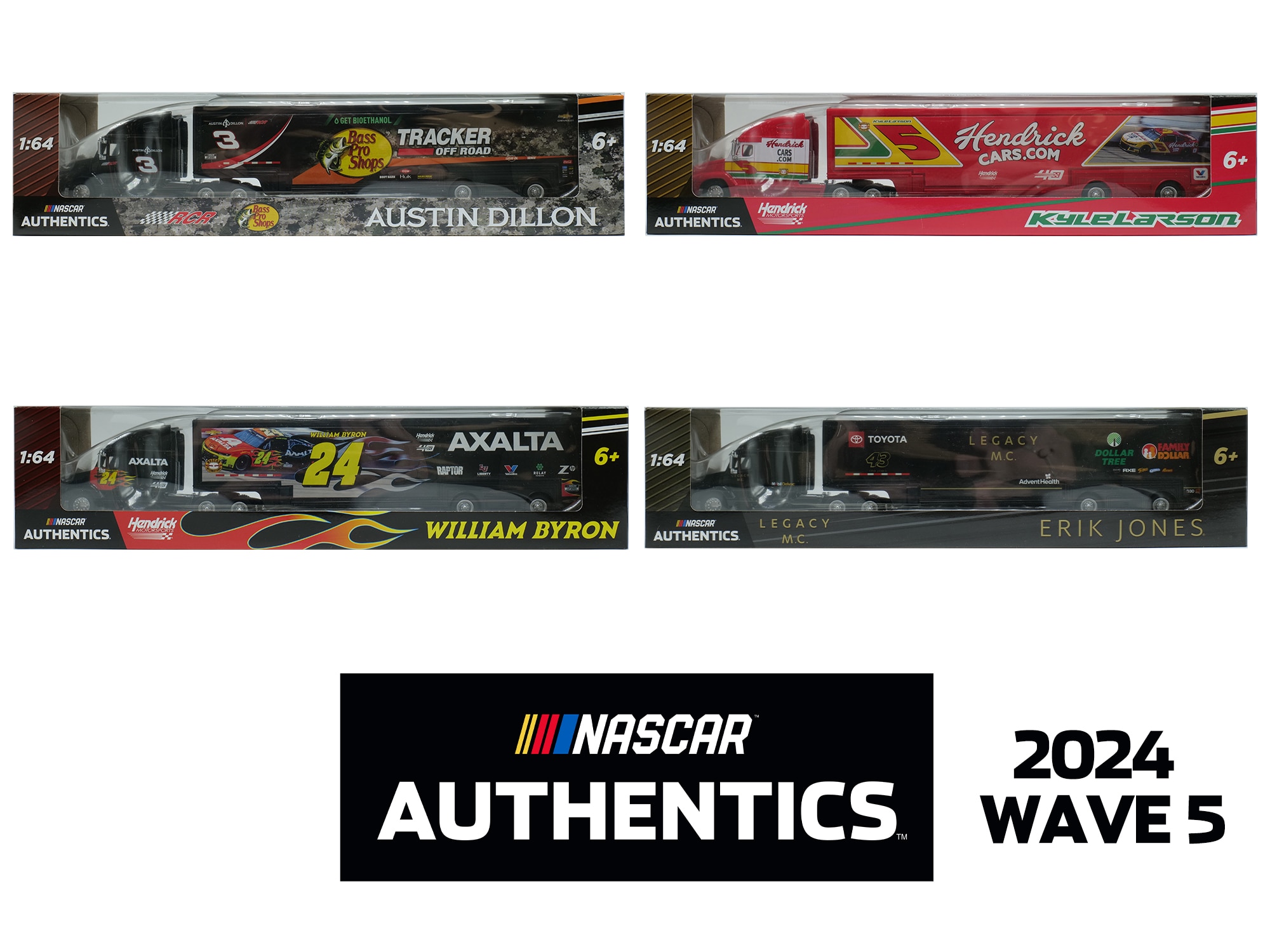 NASCAR AUTHENTICS 2024 WAVE 5 1:64 HAULER 4 PACK