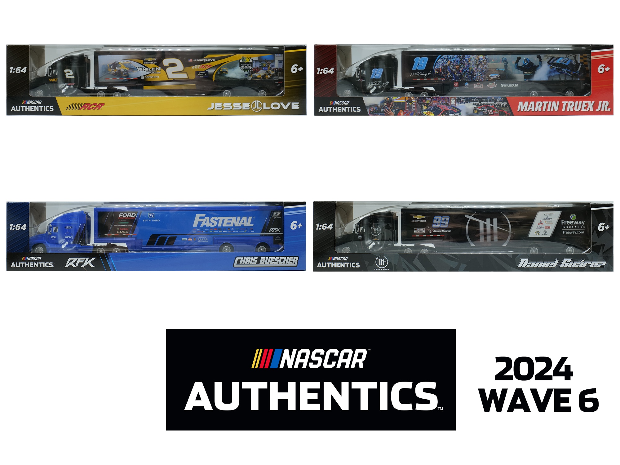 NASCAR AUTHENTICS 2024 WAVE 6 1:64 HAULER 4 PACK
