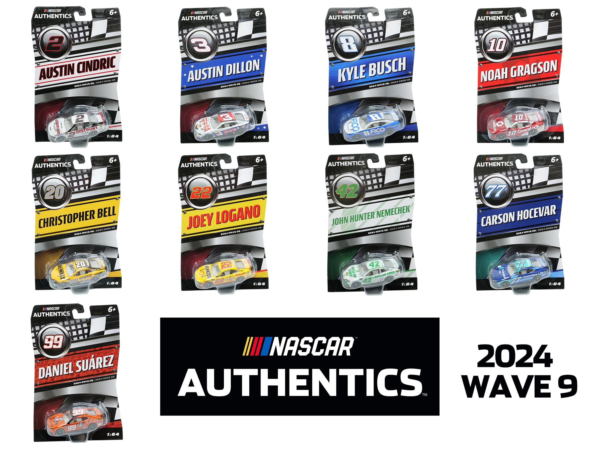 NASCAR AUTHENTICS 2024 WAVE 9 1:64 10 PACK
