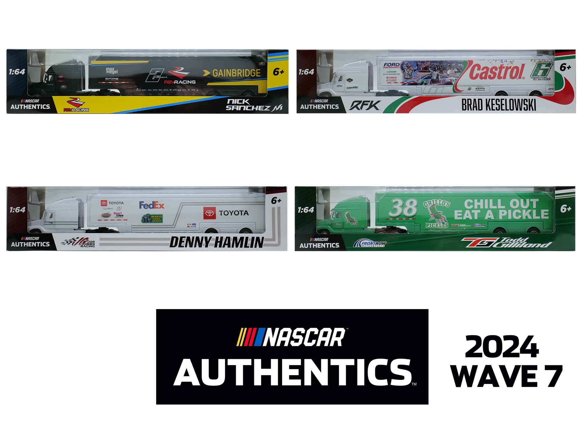NASCAR AUTHENTICS 2024 WAVE 7 1:64 HAULER 4 PACK