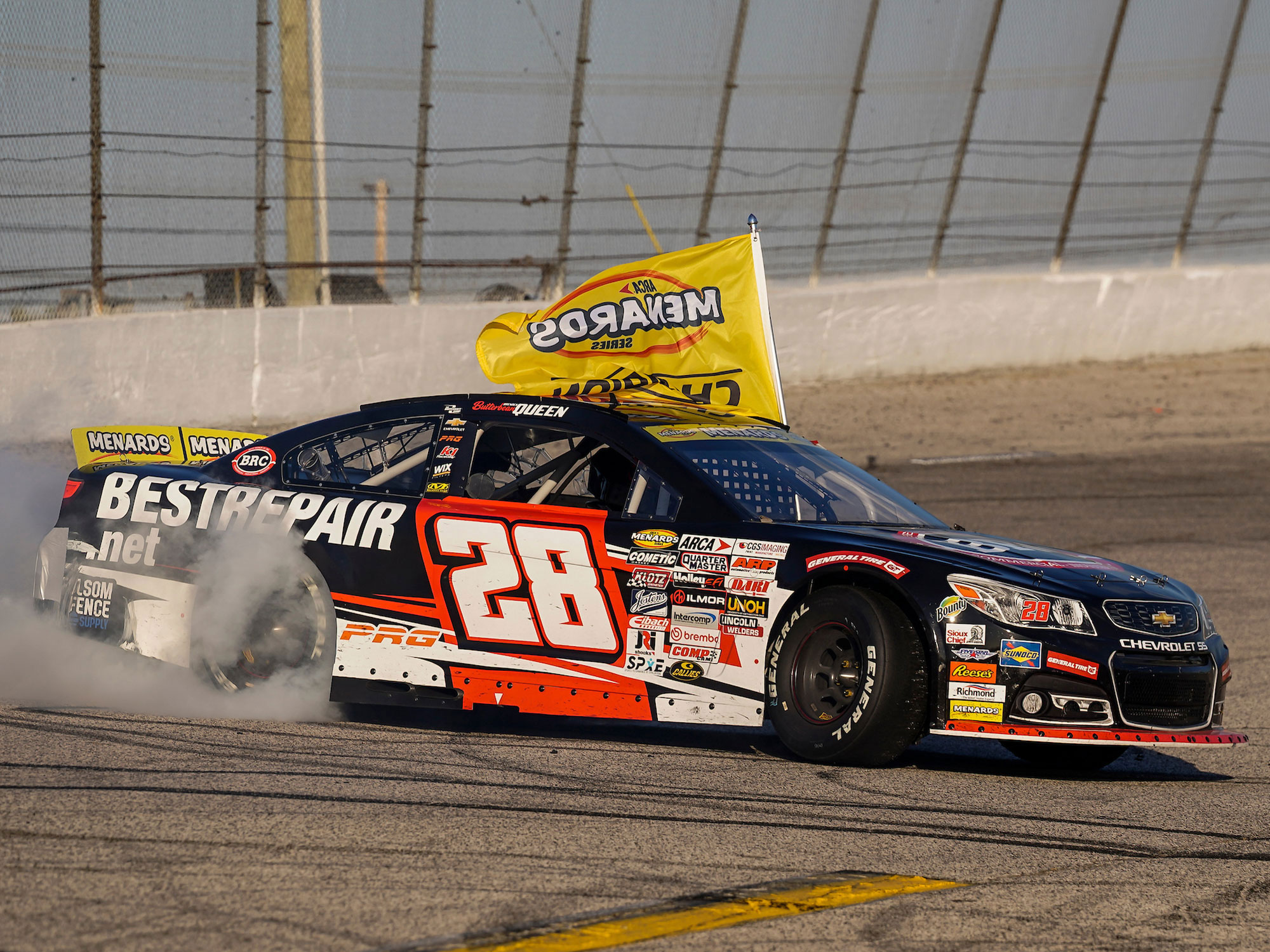 BRENDEN "BUTTERBEAN" QUEEN 2025 BEST REPAIR COMPANY / ARCA CHAMPION 1:24 RACED VERSION COLOR CHROME ARC DIECAST