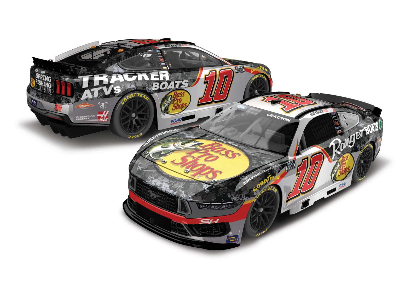 NOAH GRAGSON 2024 BASS PRO SHOPS / RANGER BOATS / TRACKER BOATS & ATVS 1:24 COLOR CHROME ARC DIECAST