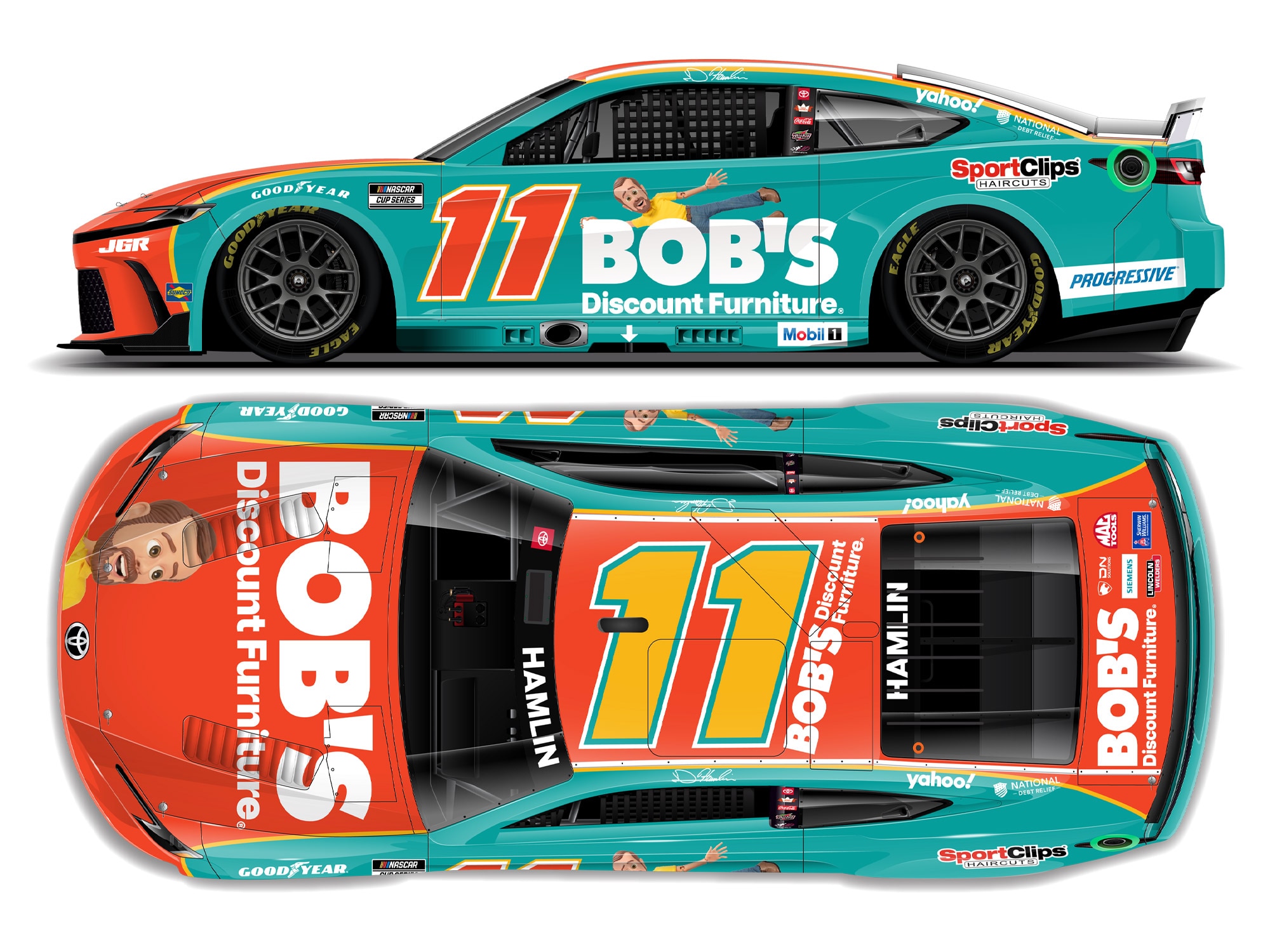 DENNY HAMLIN 2025 BOB'S DISCOUNT FURNITURE 1:24 ELITE DIECAST
