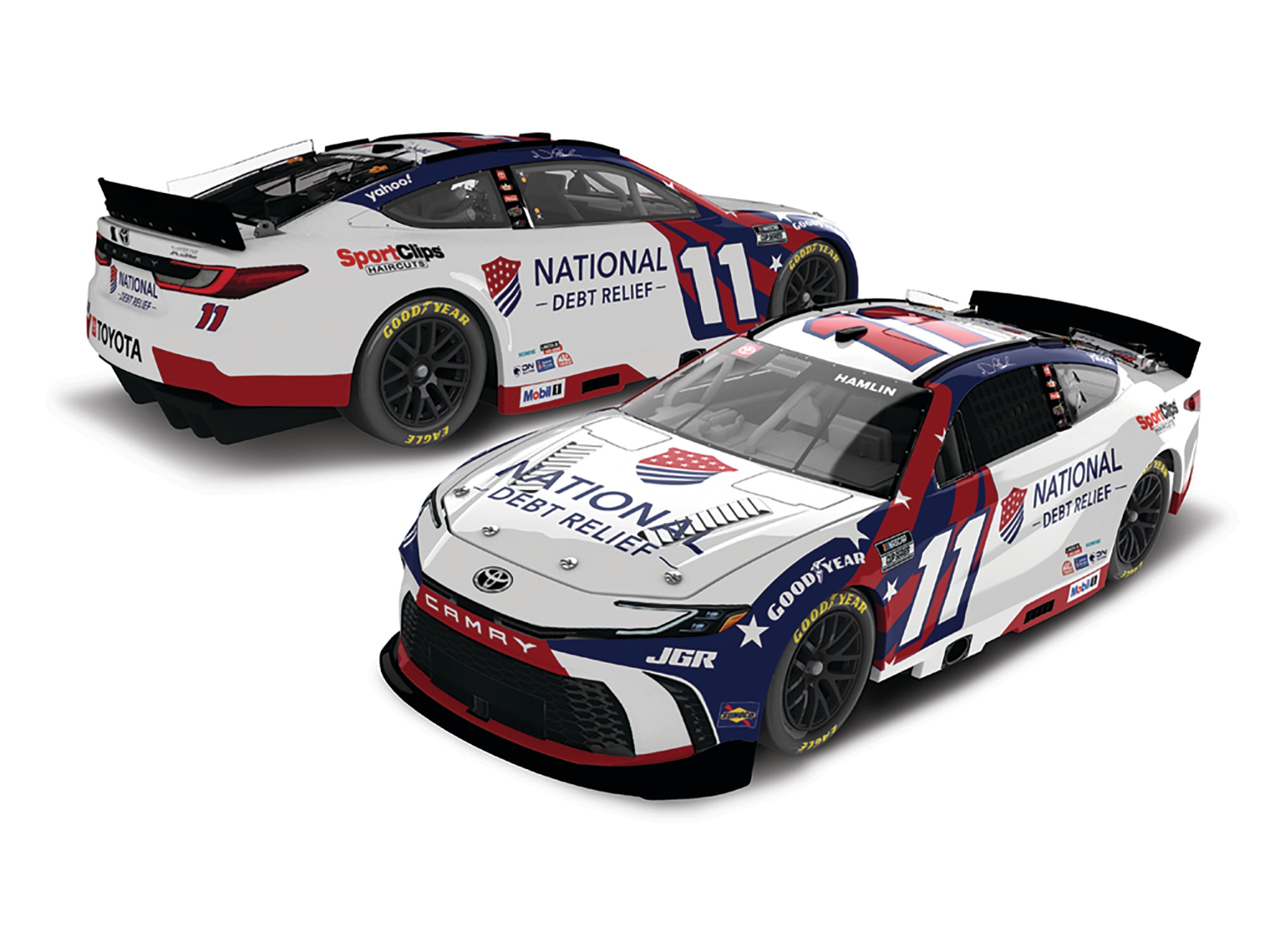 DENNY HAMLIN 2025 NATIONAL DEBT RELIEF 1:64 ARC DIECAST