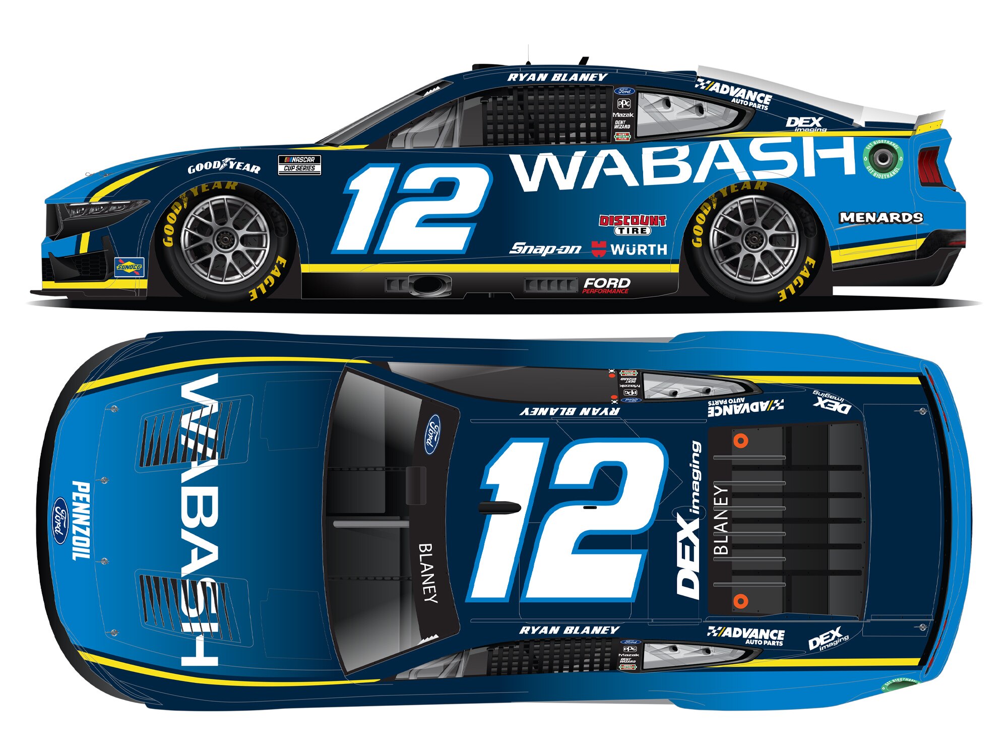 RYAN BLANEY 2025 WABASH 1:24 COLOR CHROME ELITE DIECAST