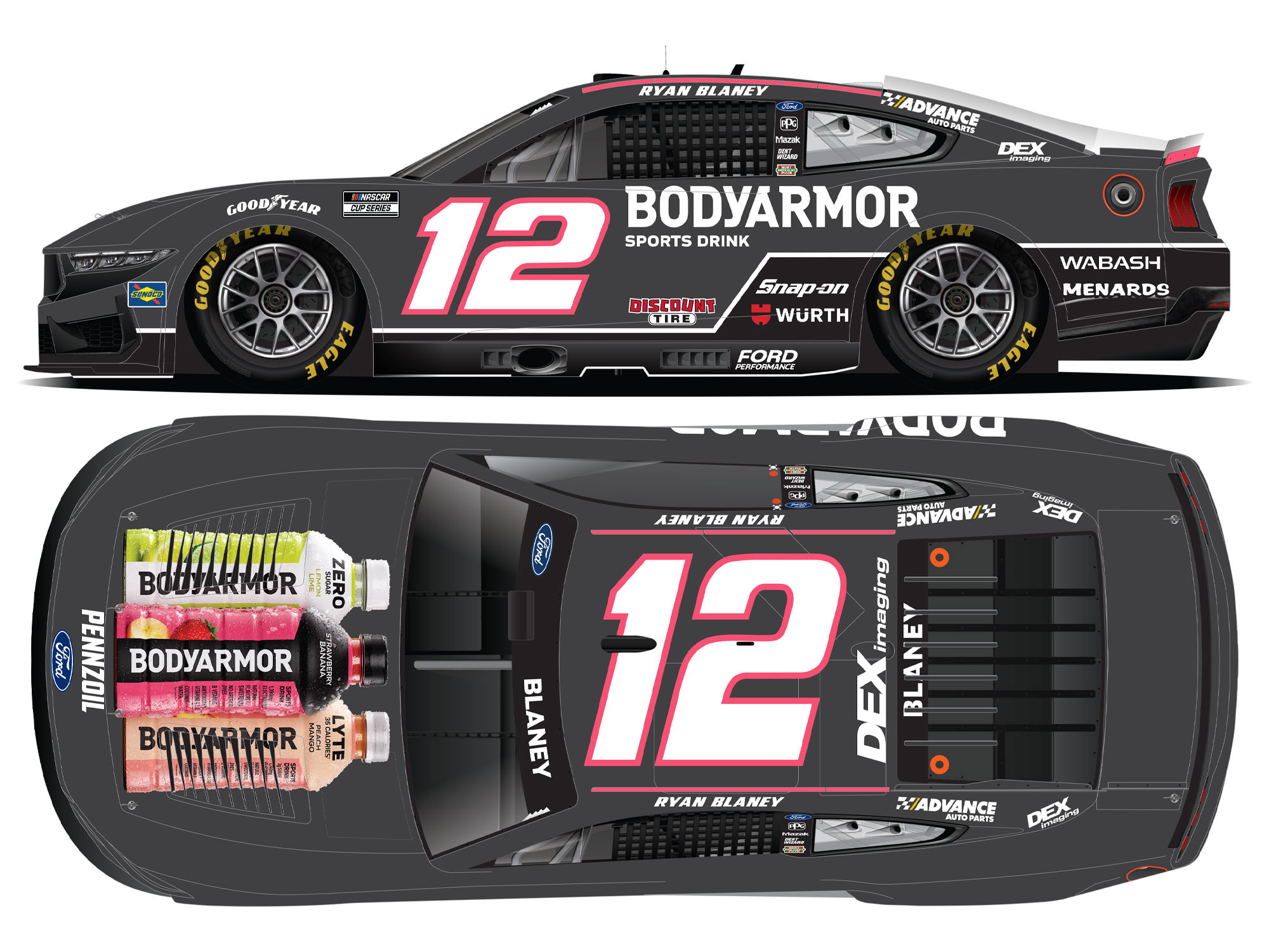 RYAN BLANEY BODYARMOR BLACK 2025 1:24 LIQUID COLOR ELITE DIECAST