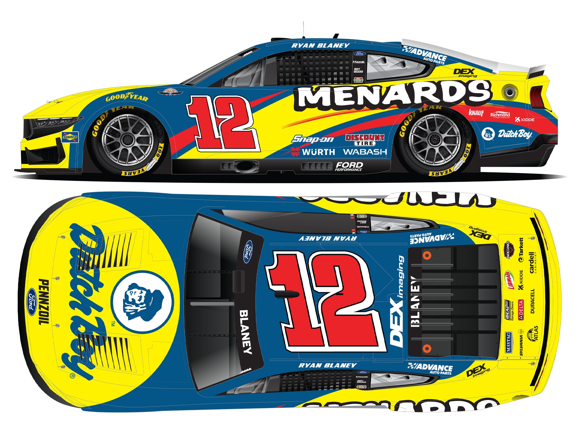 RYAN BLANEY 2025 MENARDS DUTCH BOY THROWBACK 1:24 ARC DIECAST