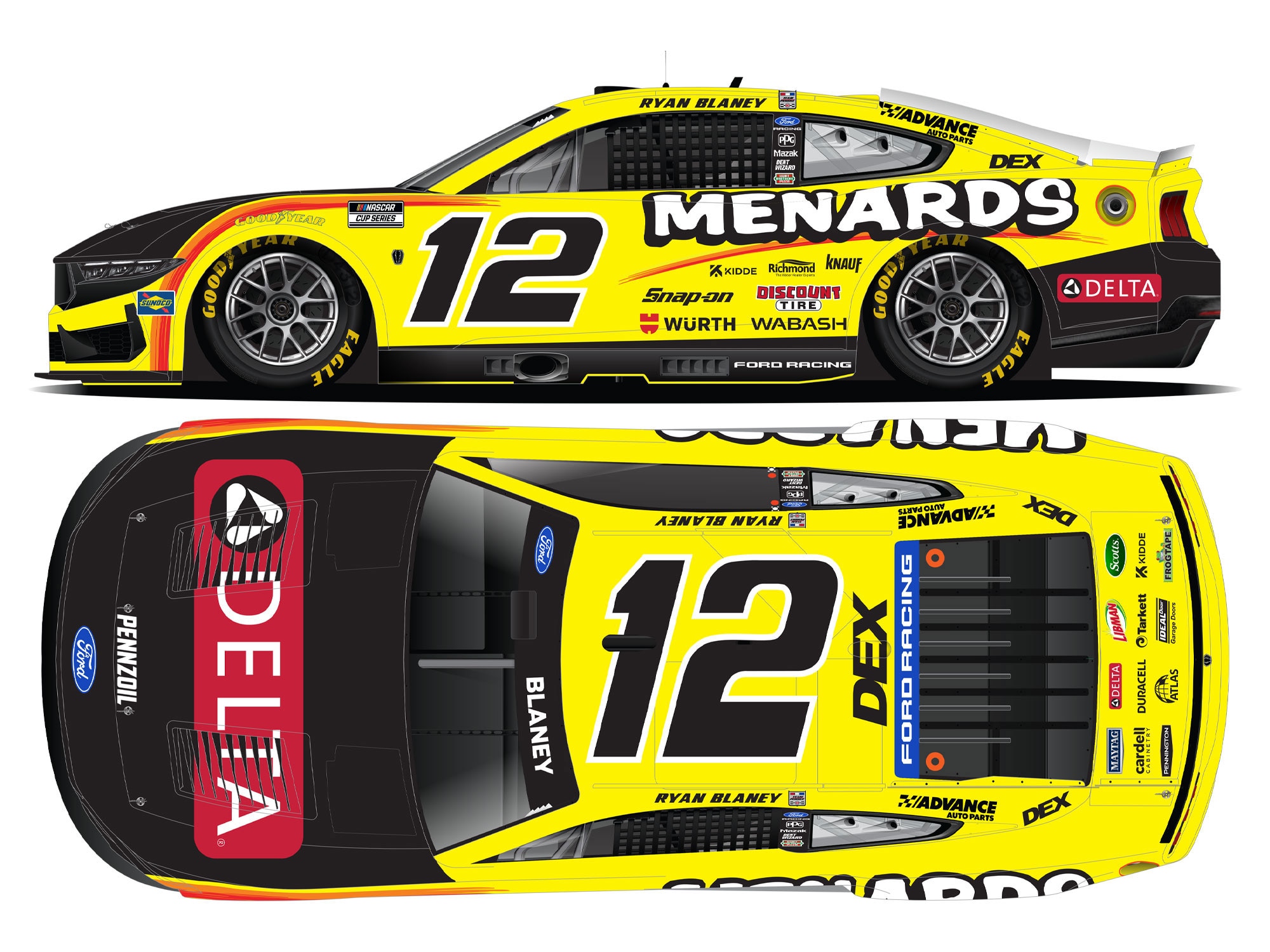 RYAN BLANEY 2026 MENARDS/DELTA 1:24 COLOR CHROME ELITE DIECAST