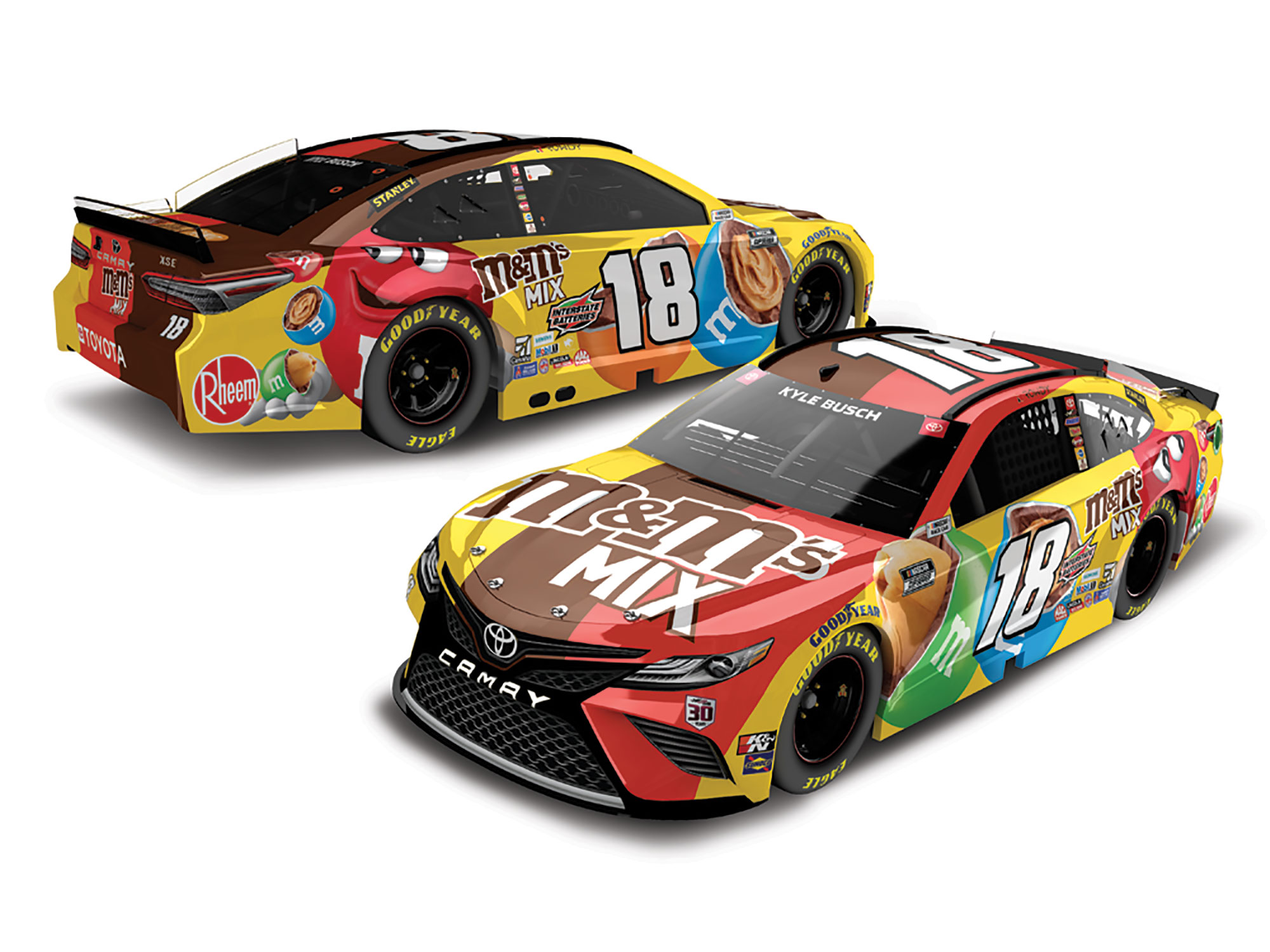 Kyle Busch Skittles Patriotic NASCAR Christmas Ornament Lionel 1:87 Diecast 