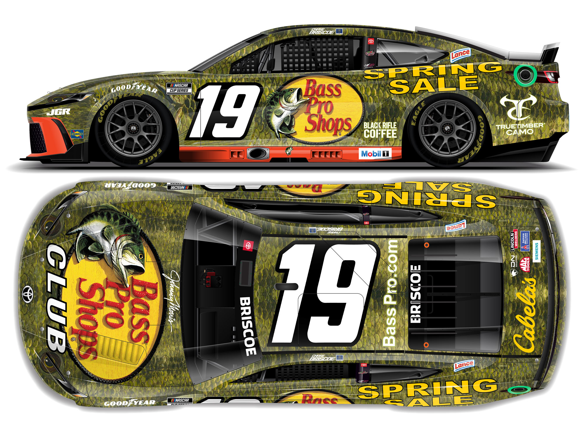CHASE BRISCOE 2025 BASS PRO SHOPS SPRING FISHING CLASSIC 1:24 ARC DIECAST