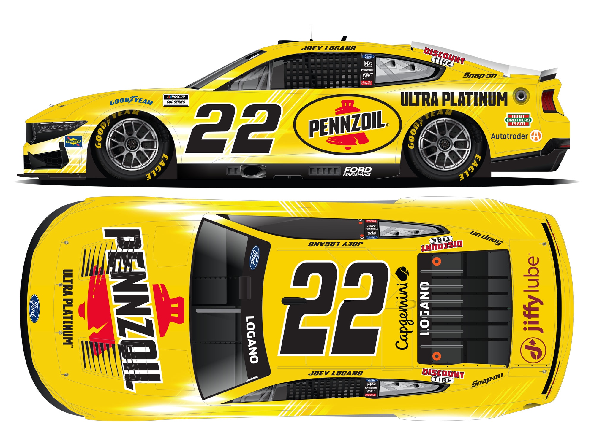 JOEY LOGANO 2025 PENNZOIL 1:24 COLOR CHROME ARC DIECAST