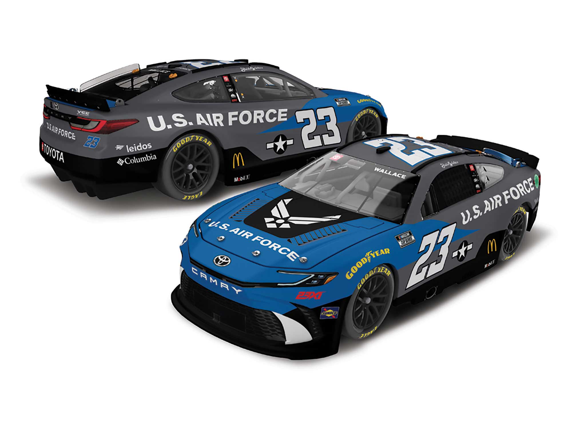 BUBBA WALLACE 2024 US AIR FORCE 1:24 COLOR CHROME ARC DIECAST