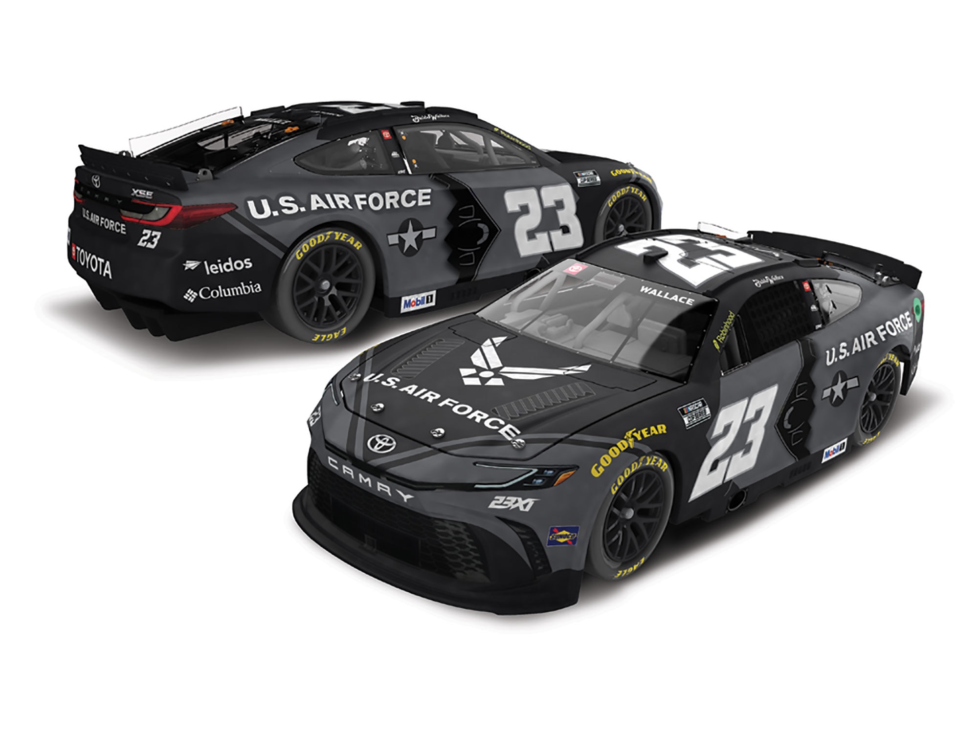 BUBBA WALLACE 2025 U.S. AIR FORCE 1:24 COLOR CHROME ARC DIECAST