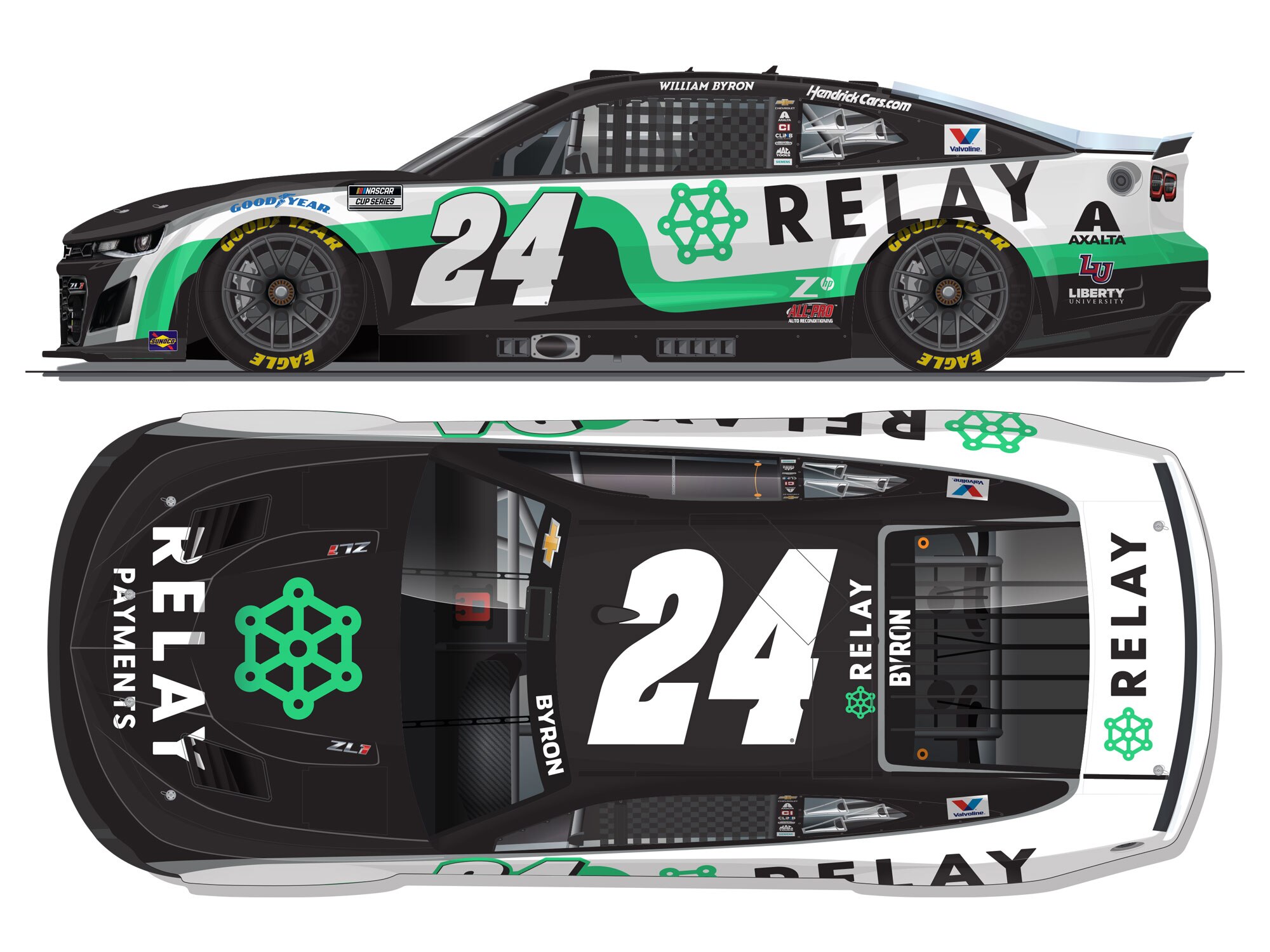 WILLIAM BYRON 2025 RELAY PAYMENTS 1:24 LIQUID COLOR ELITE DIECAST