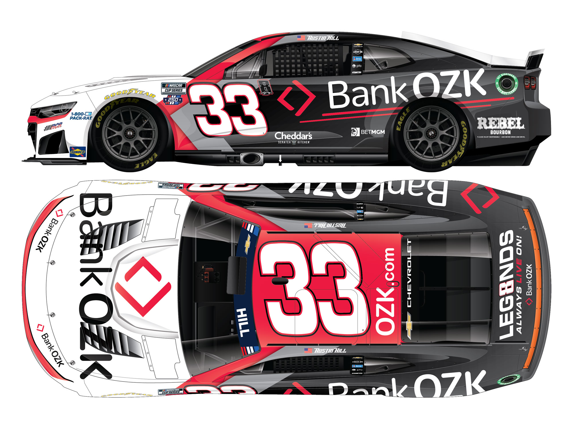 オリジナルペイント　ドッグ&ドッグ AUSTIN HILL 2026 BANK OZK 1:64 ARC DIECAST