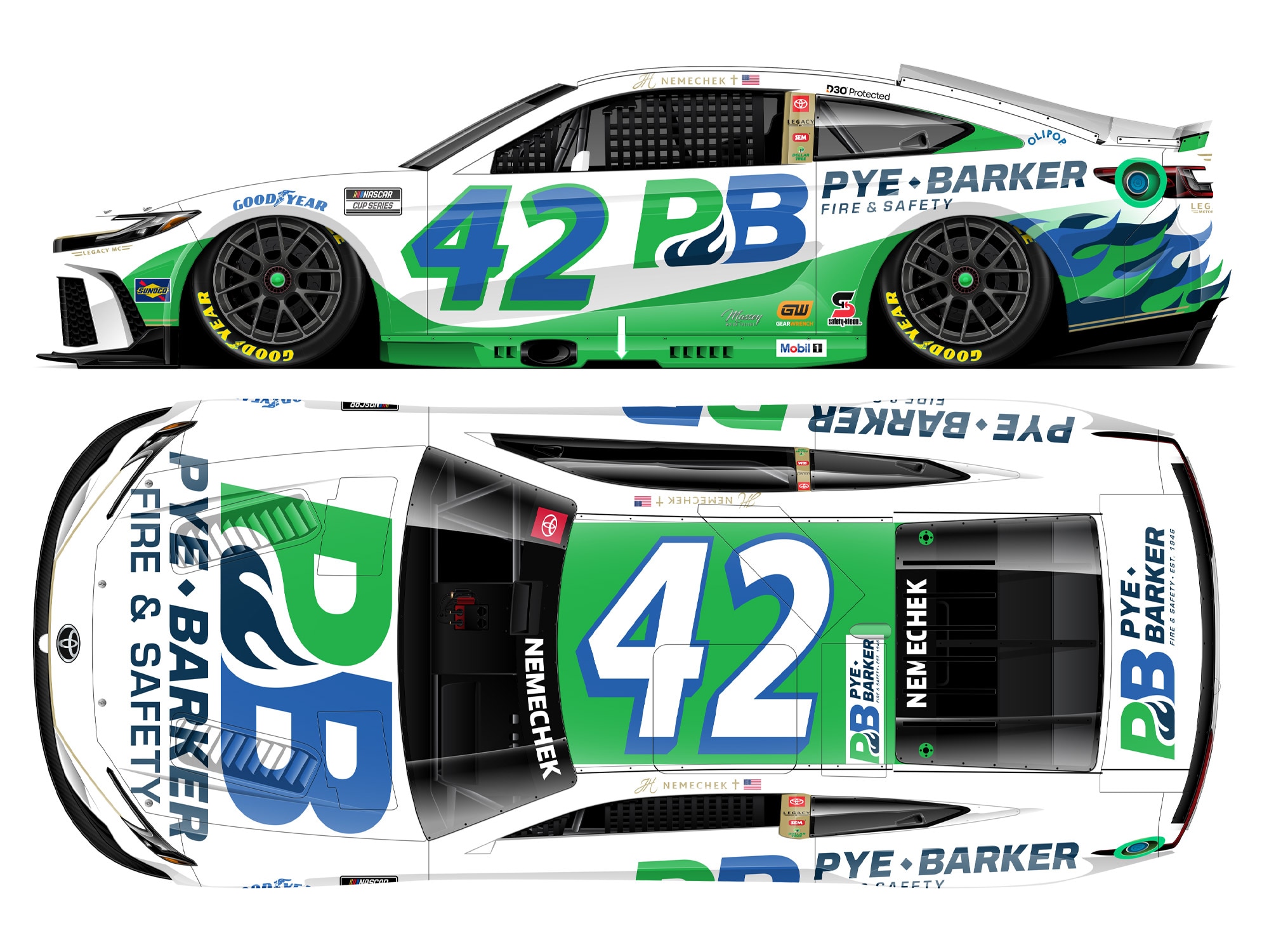 JOHN HUNTER NEMECHEK 2025 PYE-BARKER FIRE & SAFETY 1:24 ARC DIECAST