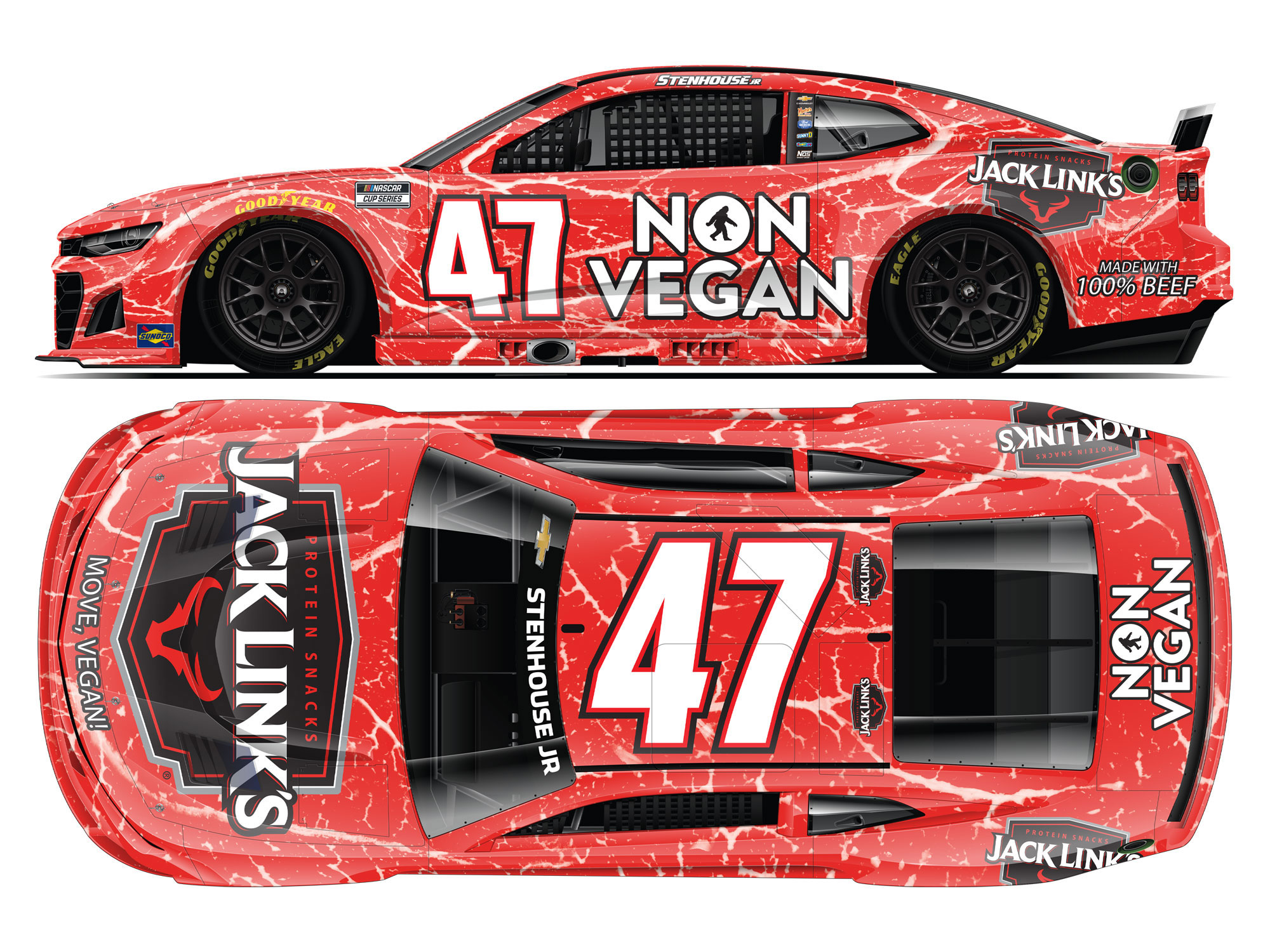 RICKY STENHOUSE JR 2025 JACK LINK'S NON VEGAN 1:24 ELITE DIECAST