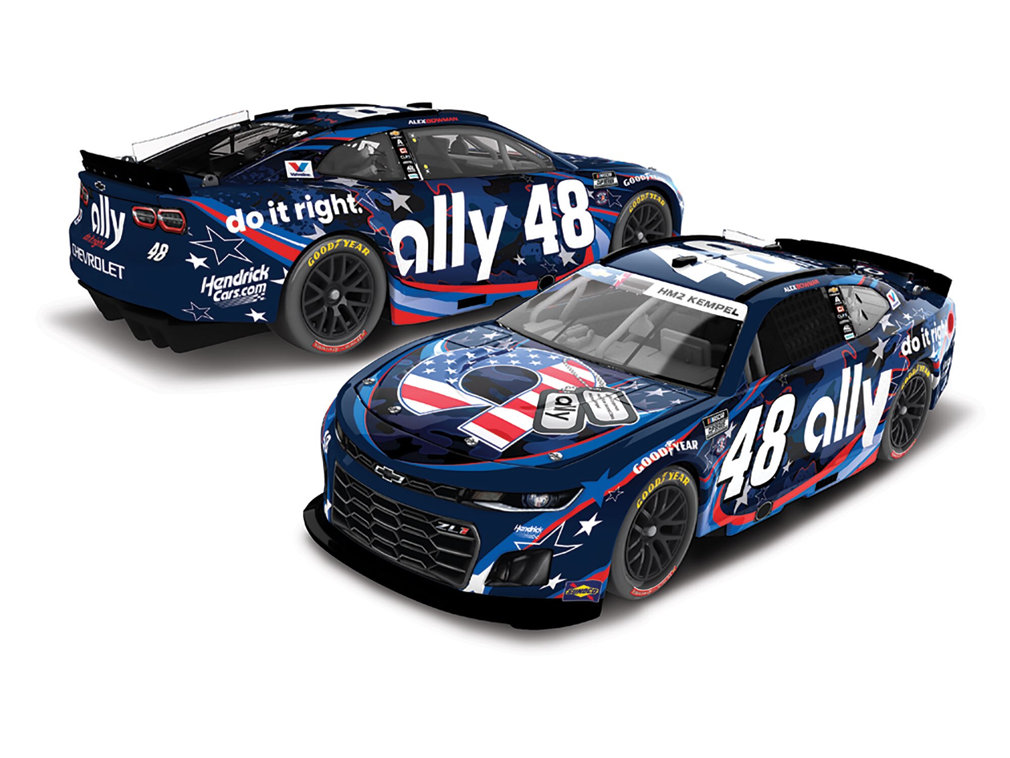 ALEX BOWMAN 2025 ALLY SALUTES 1:24 COLOR CHROME ARC DIECAST