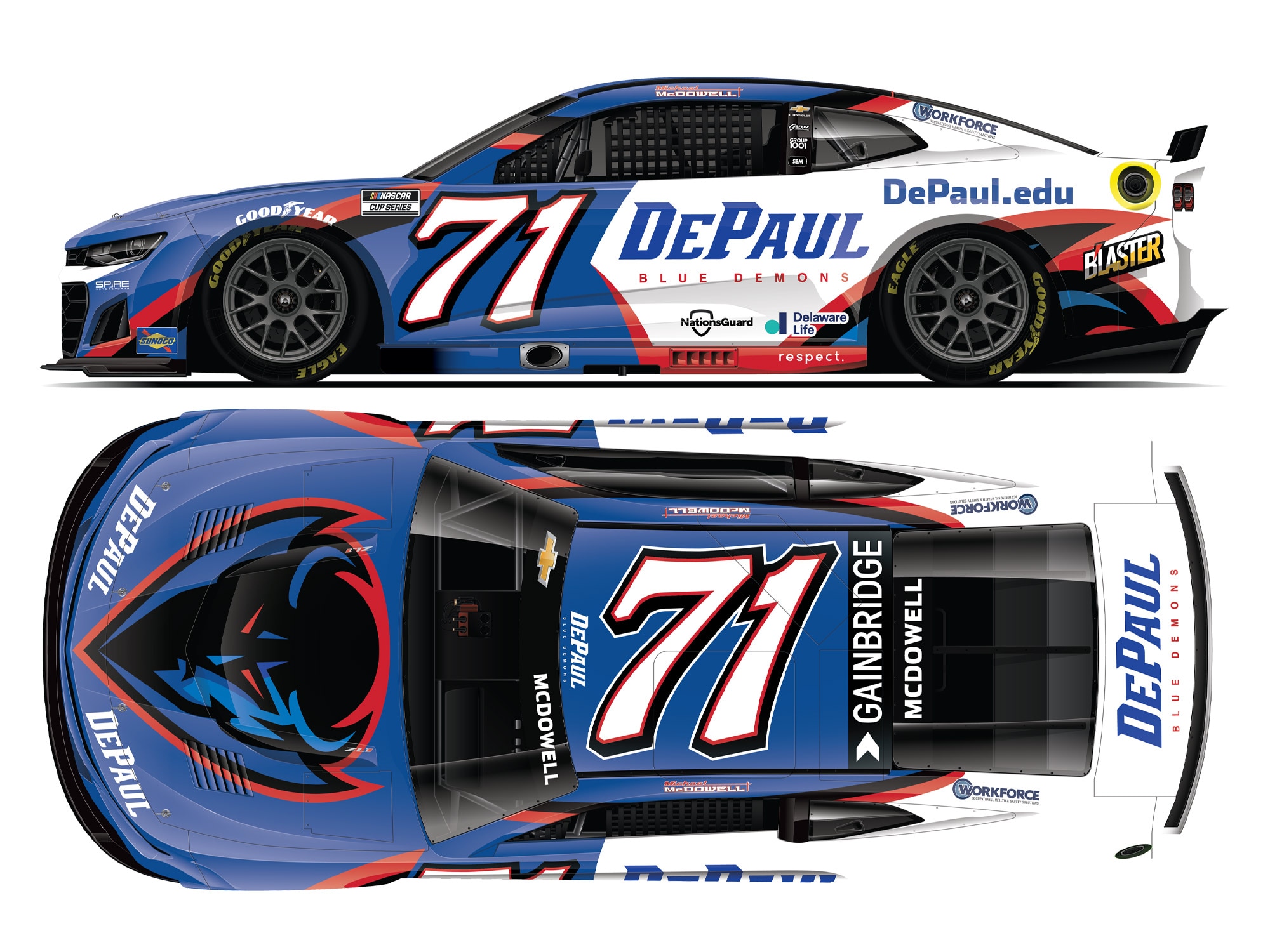 MICHAEL MCDOWELL 2025 DEPAUL UNIVERSITY 1:24 ELITE DIECAST