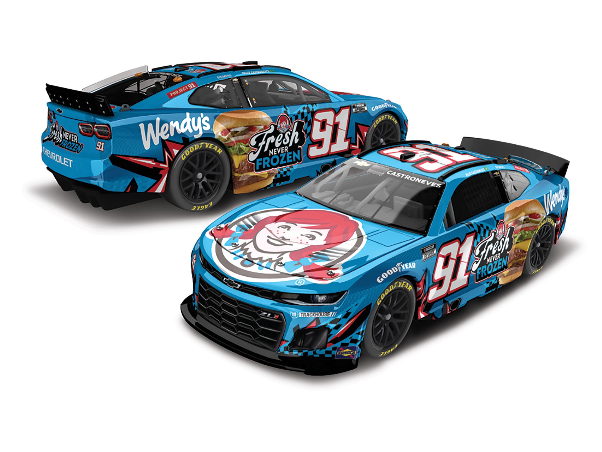 HELIO CASTRONEVES 2025 WENDY'S 1:24 LIQUID COLOR ELITE DIECAST