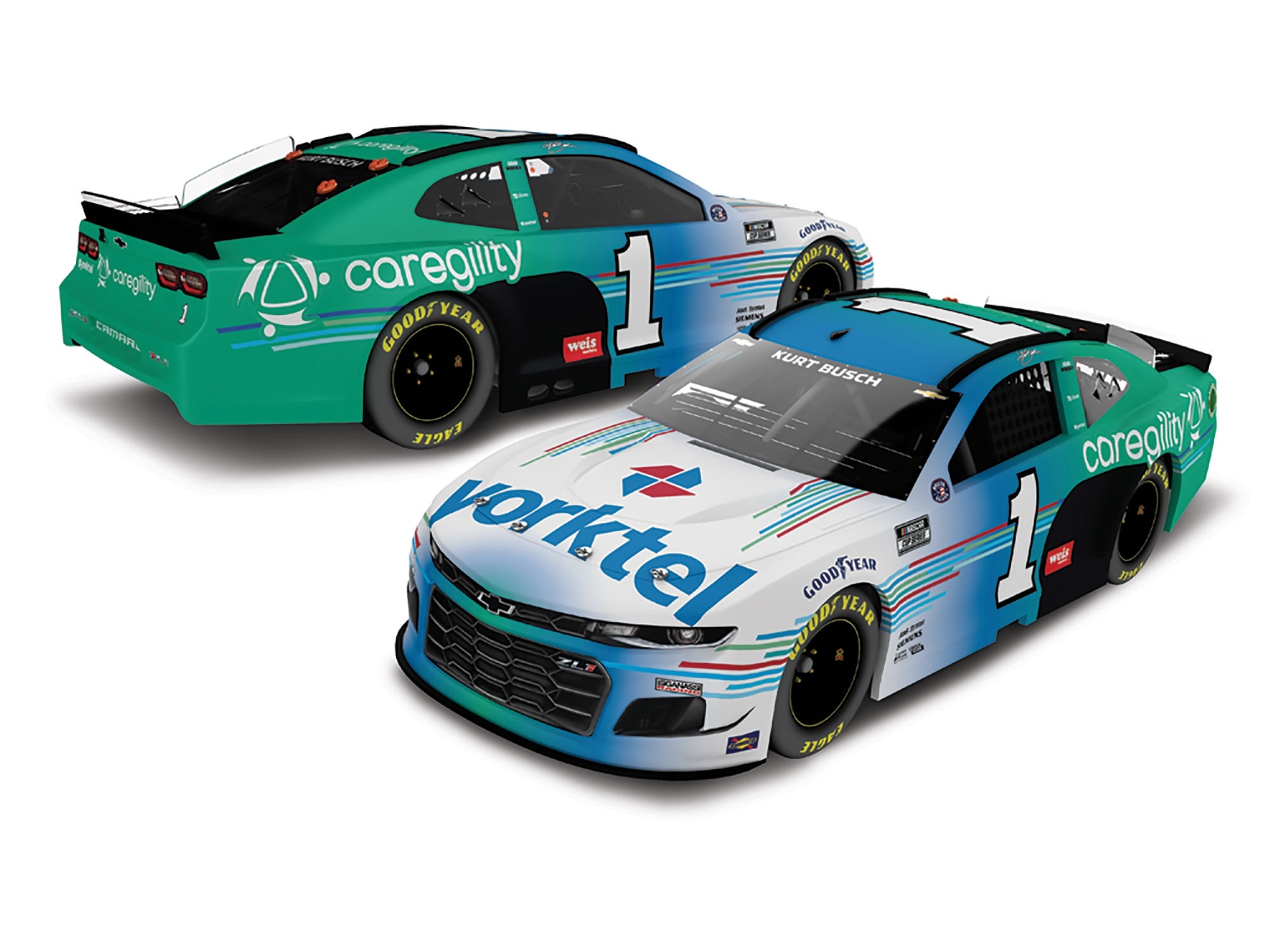 KURT BUSCH 2021 CAREGILITY/YORKTEL 1:24 ARC DIECAST