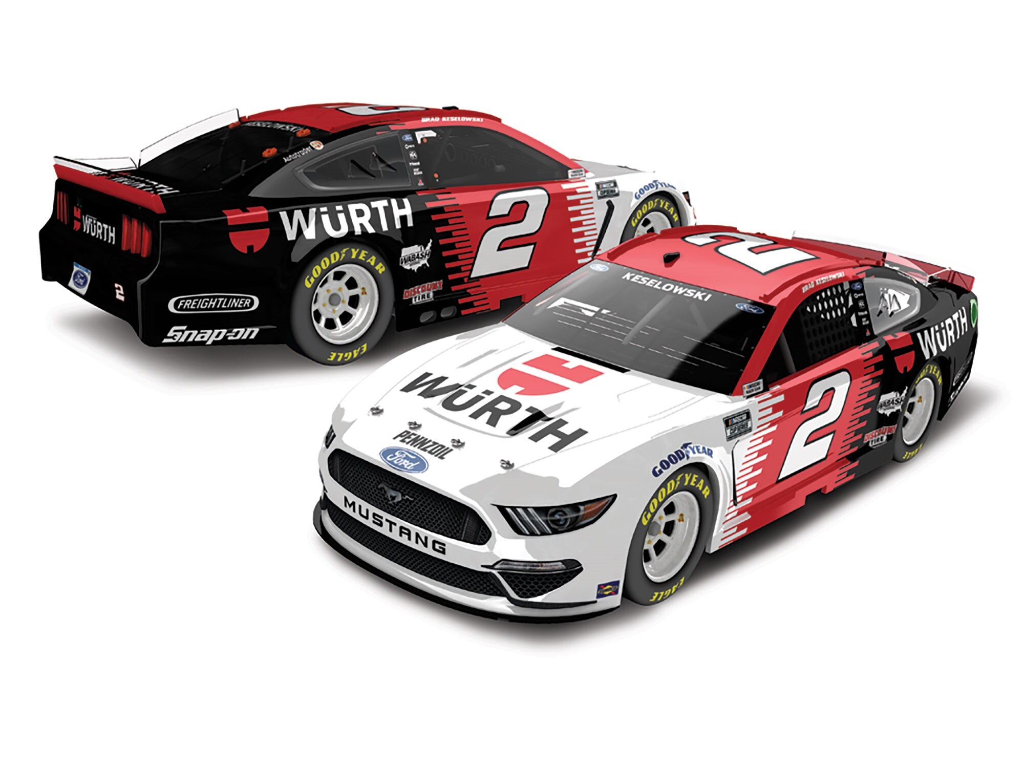 NASCAR Authentics #2 Brad Keselowski Ford Mustang WURTH 2019 Wave 08 Diecast for sale online 