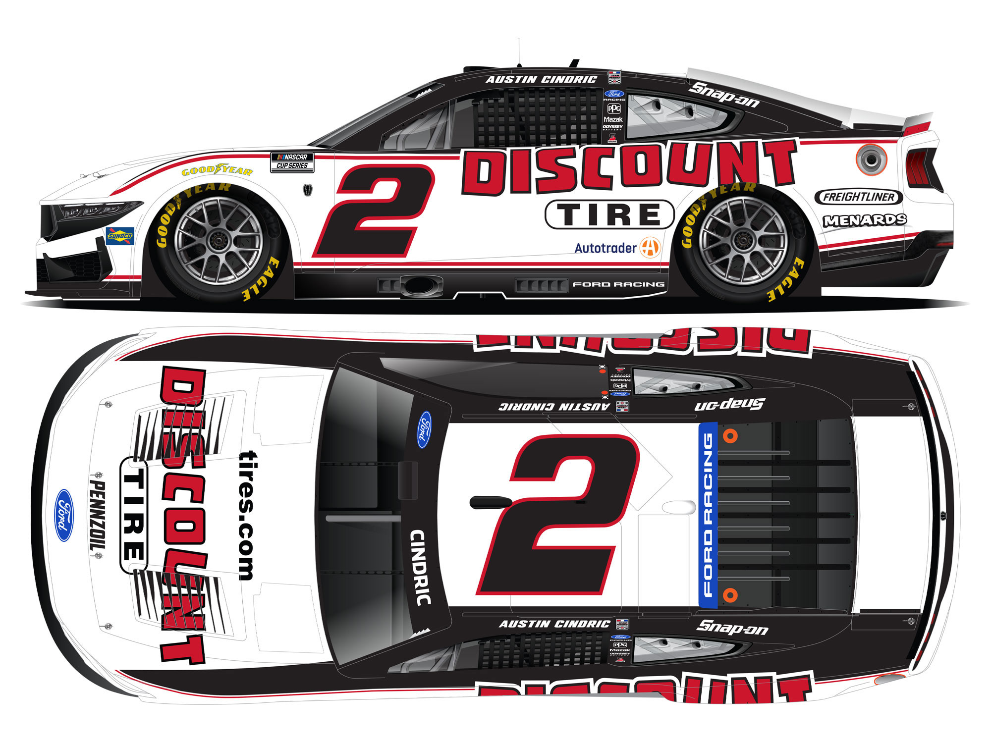 AUSTIN CINDRIC 2026 DISCOUNT TIRE 1:24 COLOR CHROME ARC DIECAST