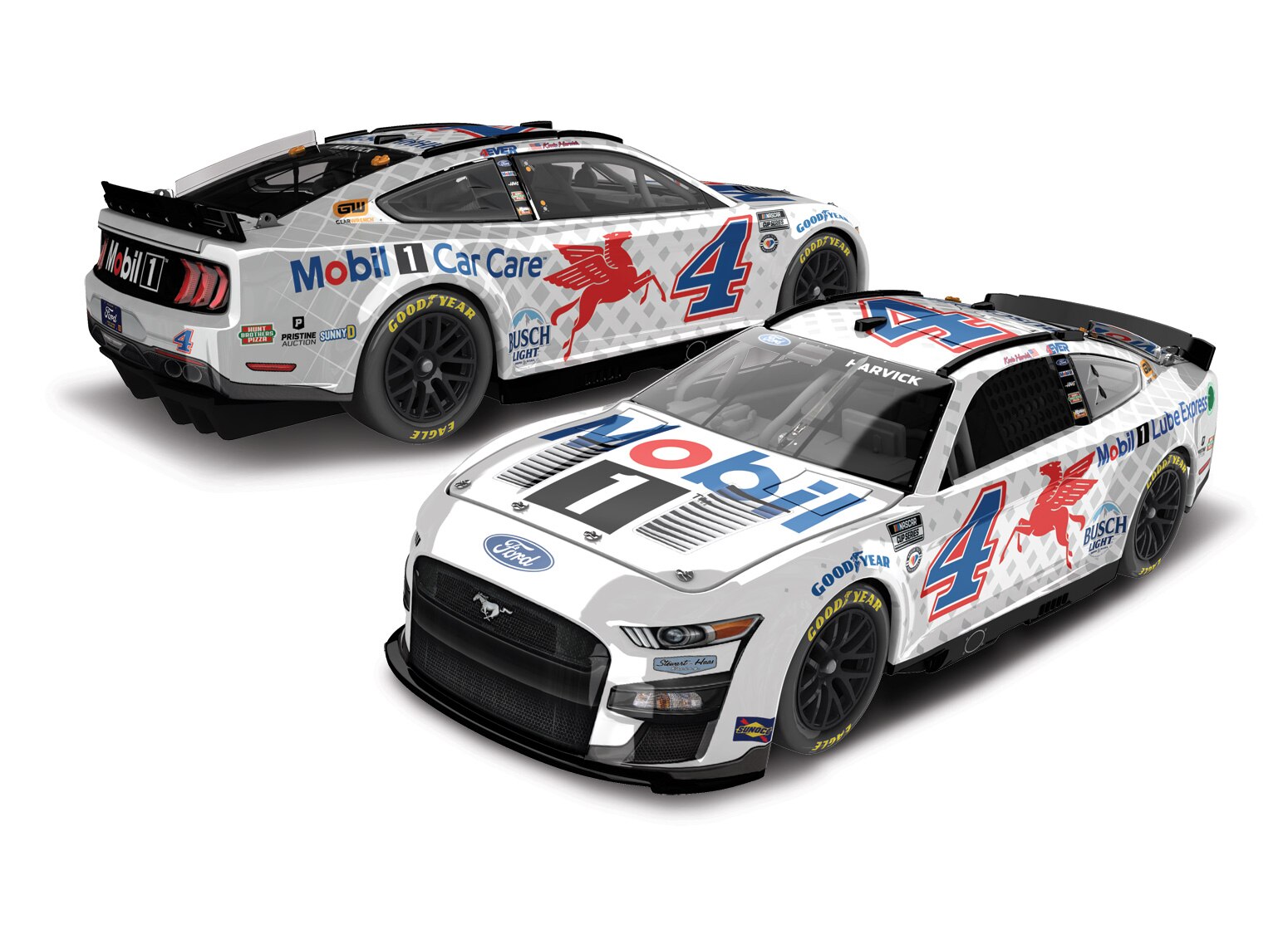 KEVIN HARVICK 2023 MOBIL 1 LUBE EXPRESS 1 24 AUTOGRAPHED ELITE DIECAST