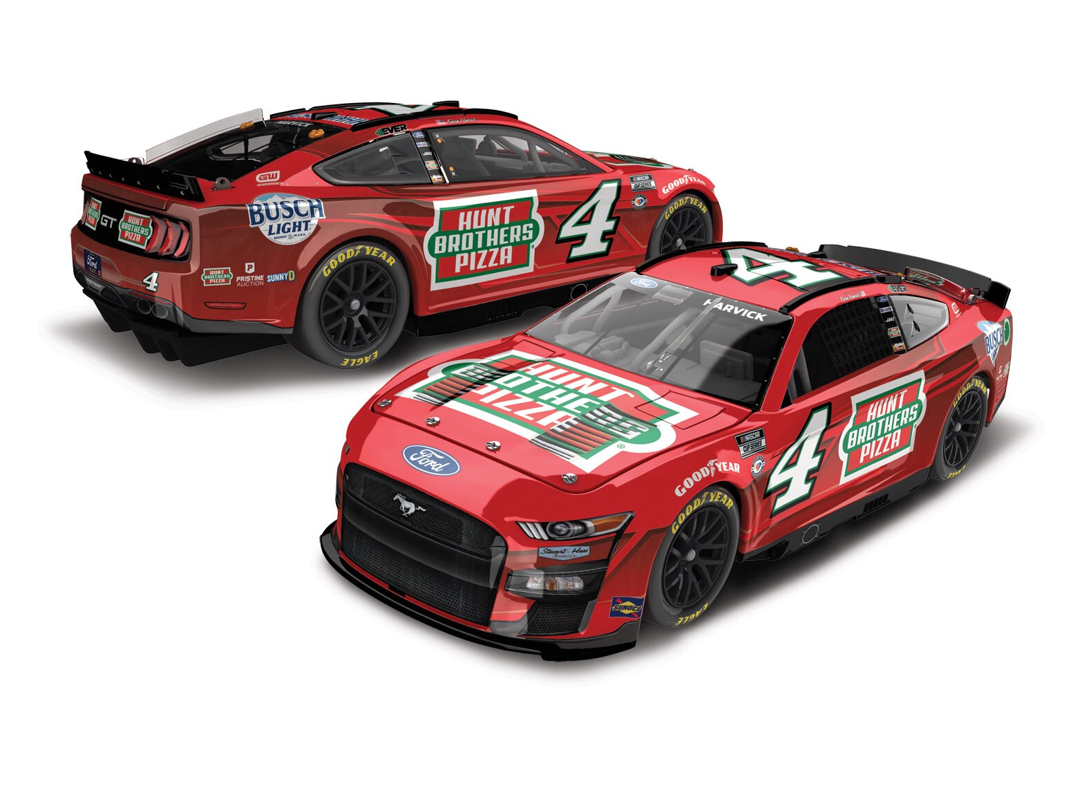 KEVIN HARVICK 2023 HUNT BROTHERS PIZZA RED 1:24 ARC DIECAST