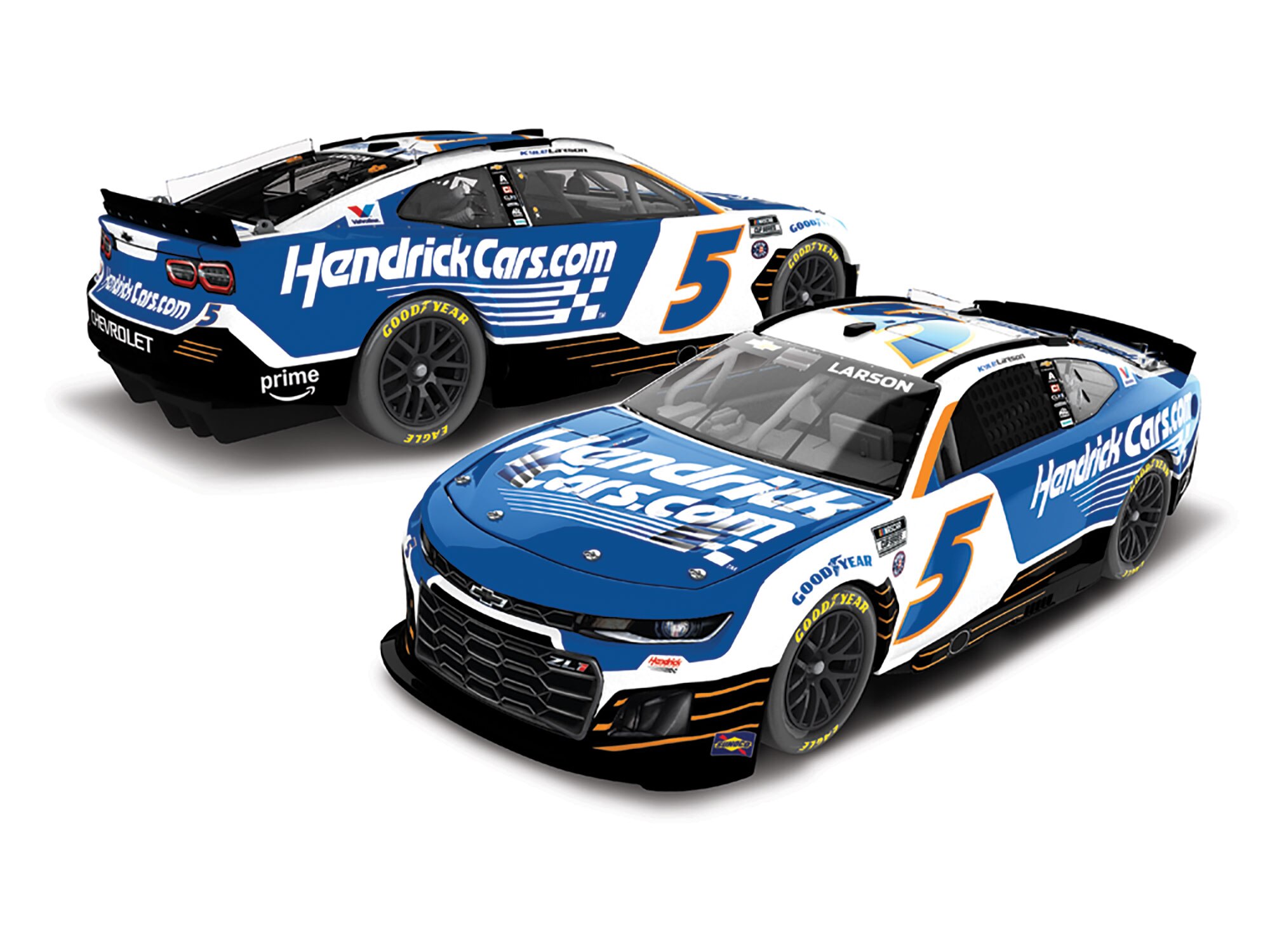 KYLE LARSON 2025 HENDRICKCARS.COM H1100 1:24 COLOR CHROME ELITE DIECAST