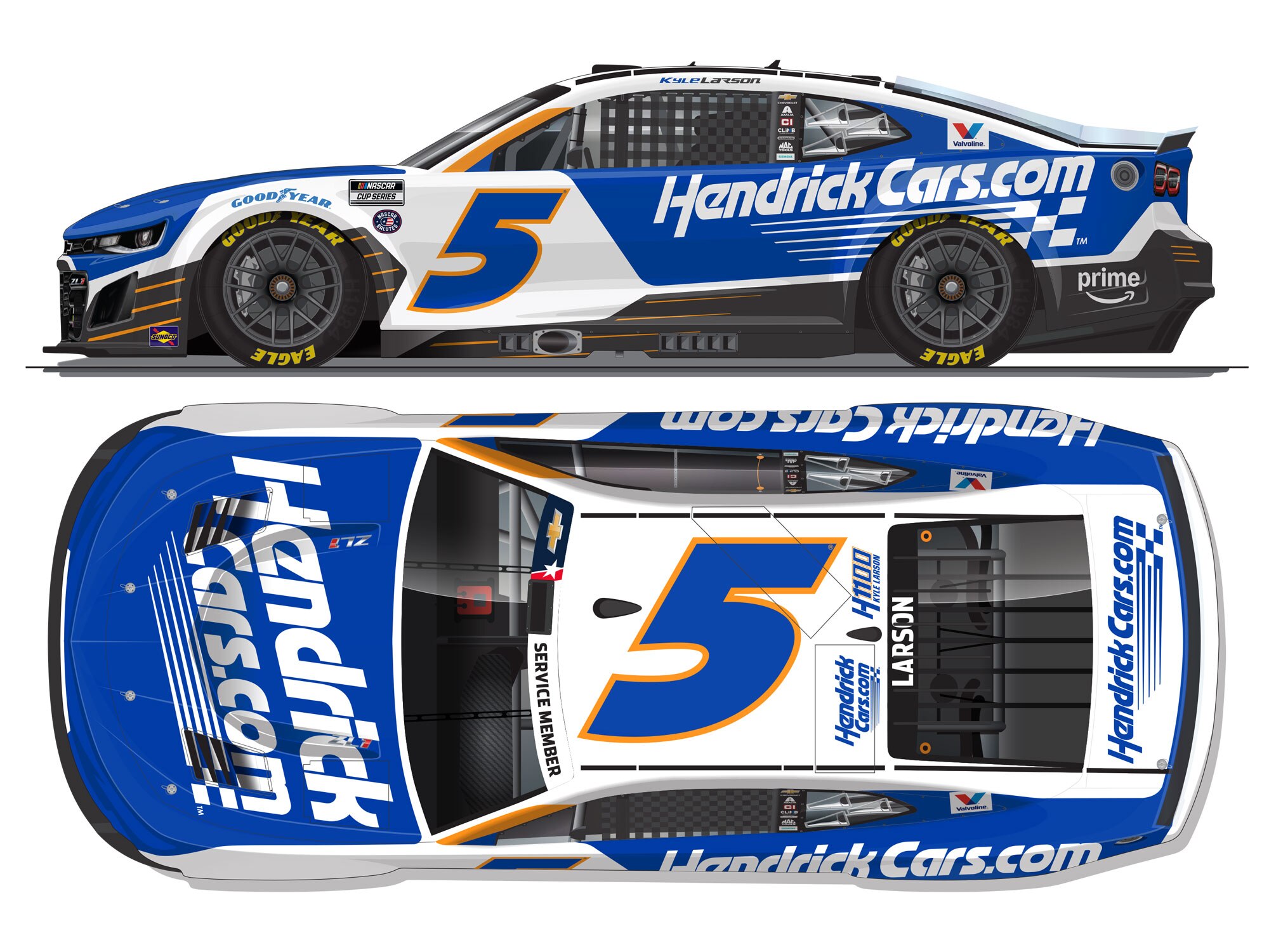 KYLE LARSON 2025 HENDRICKCARS.COM H1100 1:24 RAW ELITE DIECAST