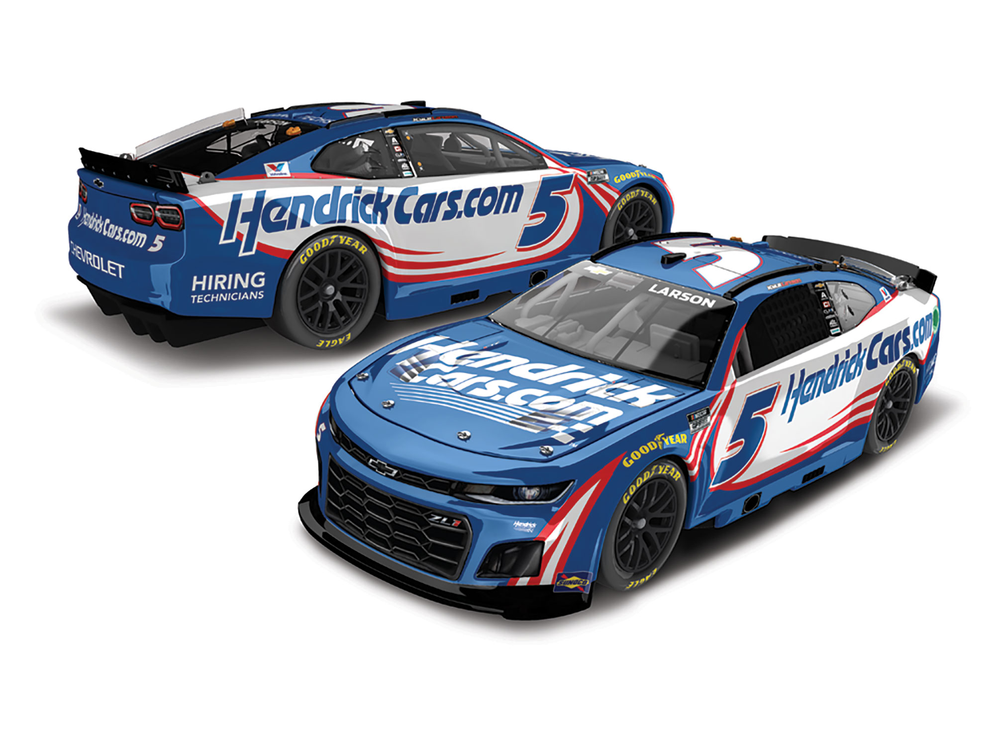 KYLE LARSON 2025 HENDRICKCARS.COM 1:24 COLOR CHROME ARC DIECAST