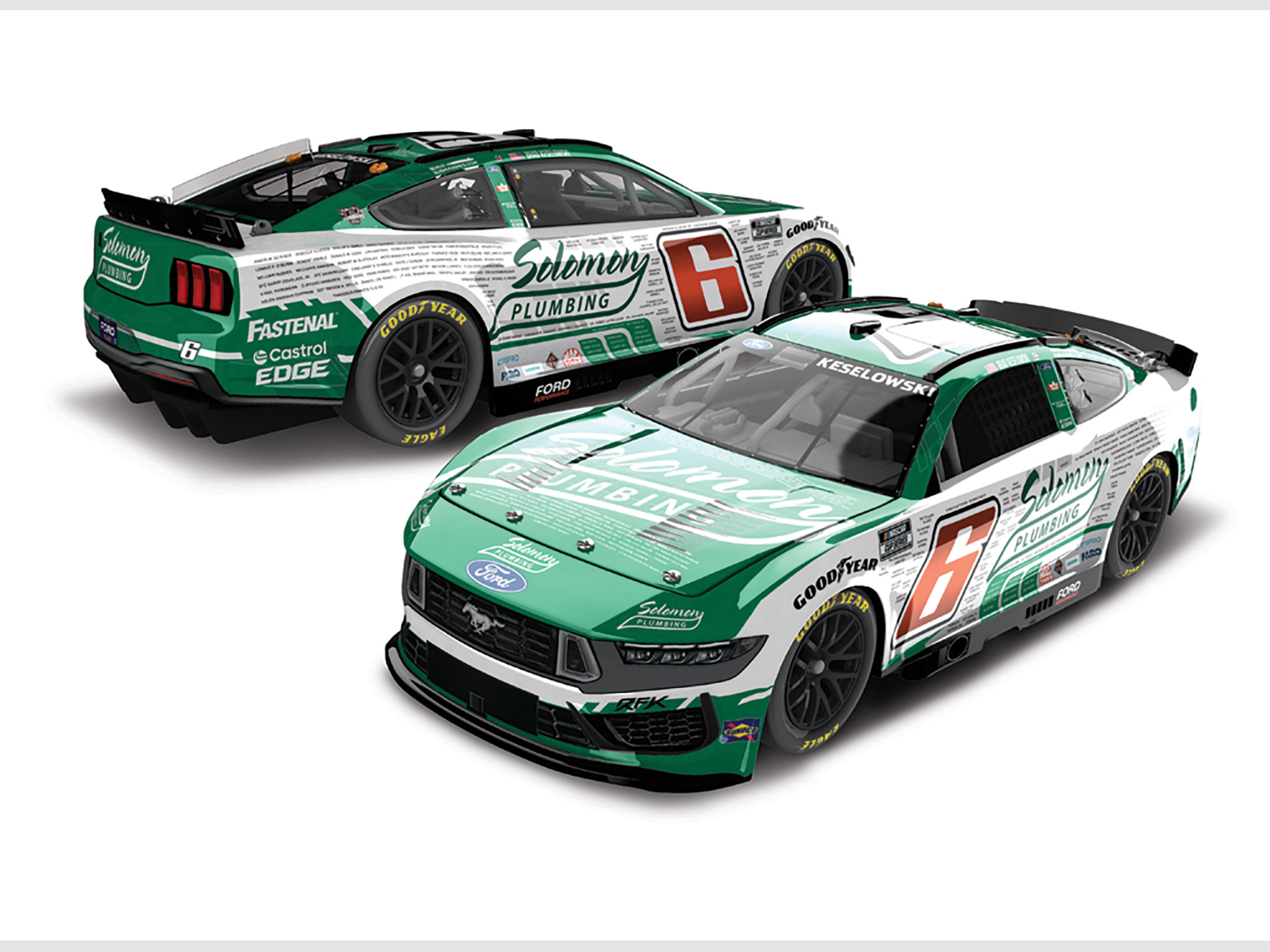 BRAD KESELOWSKI 2024 SOLOMON PLUMBING TRIBUTE TO VETERANS 1:24 COLOR CHROME ARC DIECAST