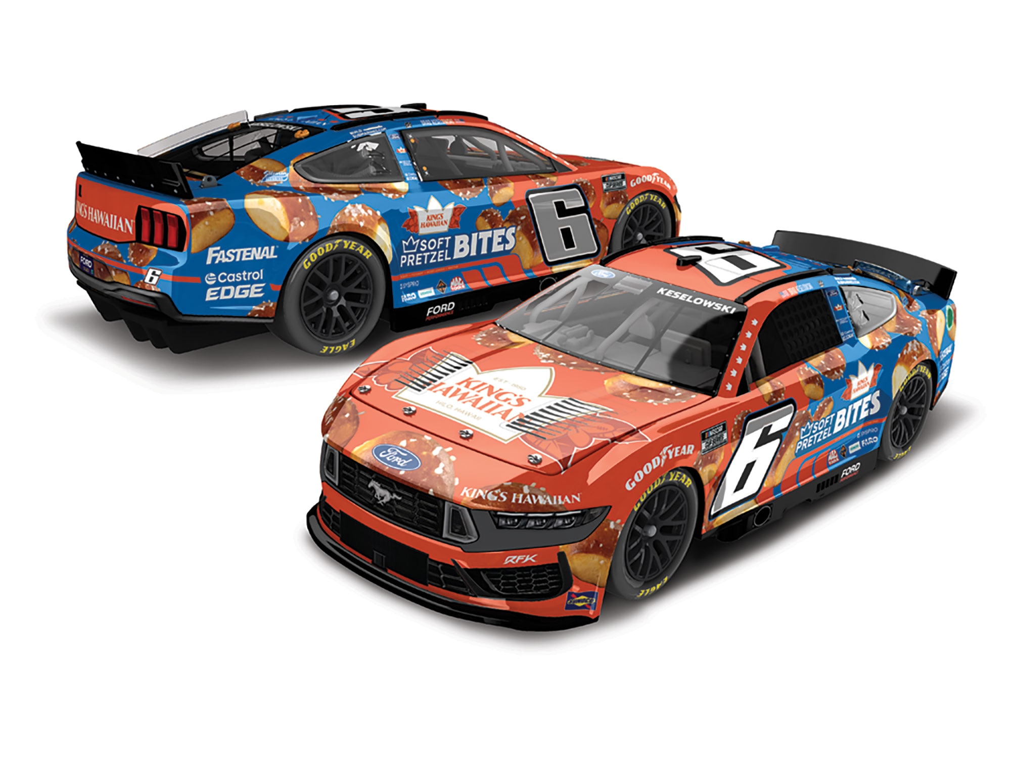BRAD KESELOWSKI 2024 KING'S HAWAIIAN SOFT PRETZEL BITES 1:64 ARC DIECAST