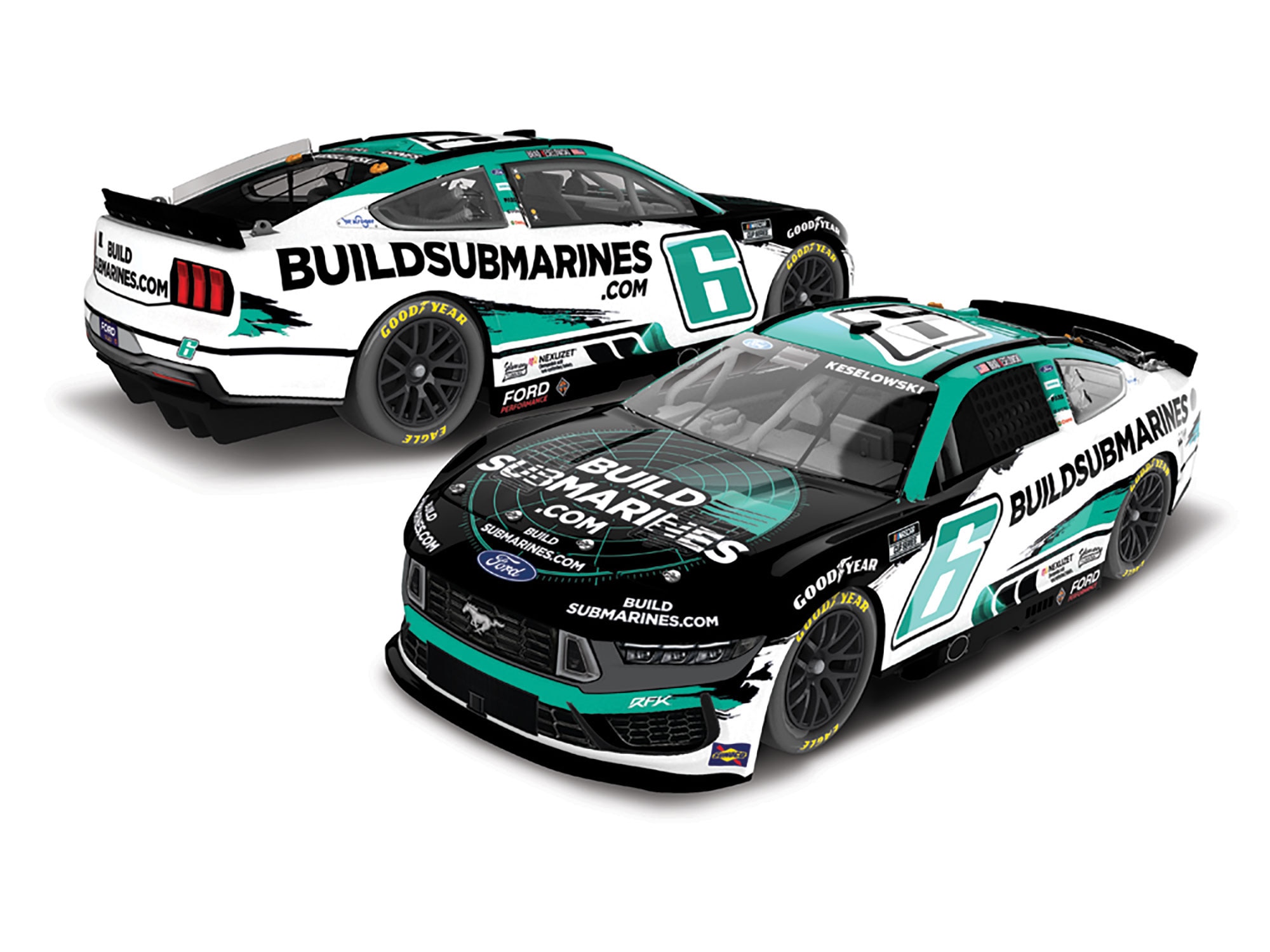 BRAD KESELOWSKI 2025 BUILDSUBMARINES.COM 1:24 COLOR CHROME ARC DIECAST