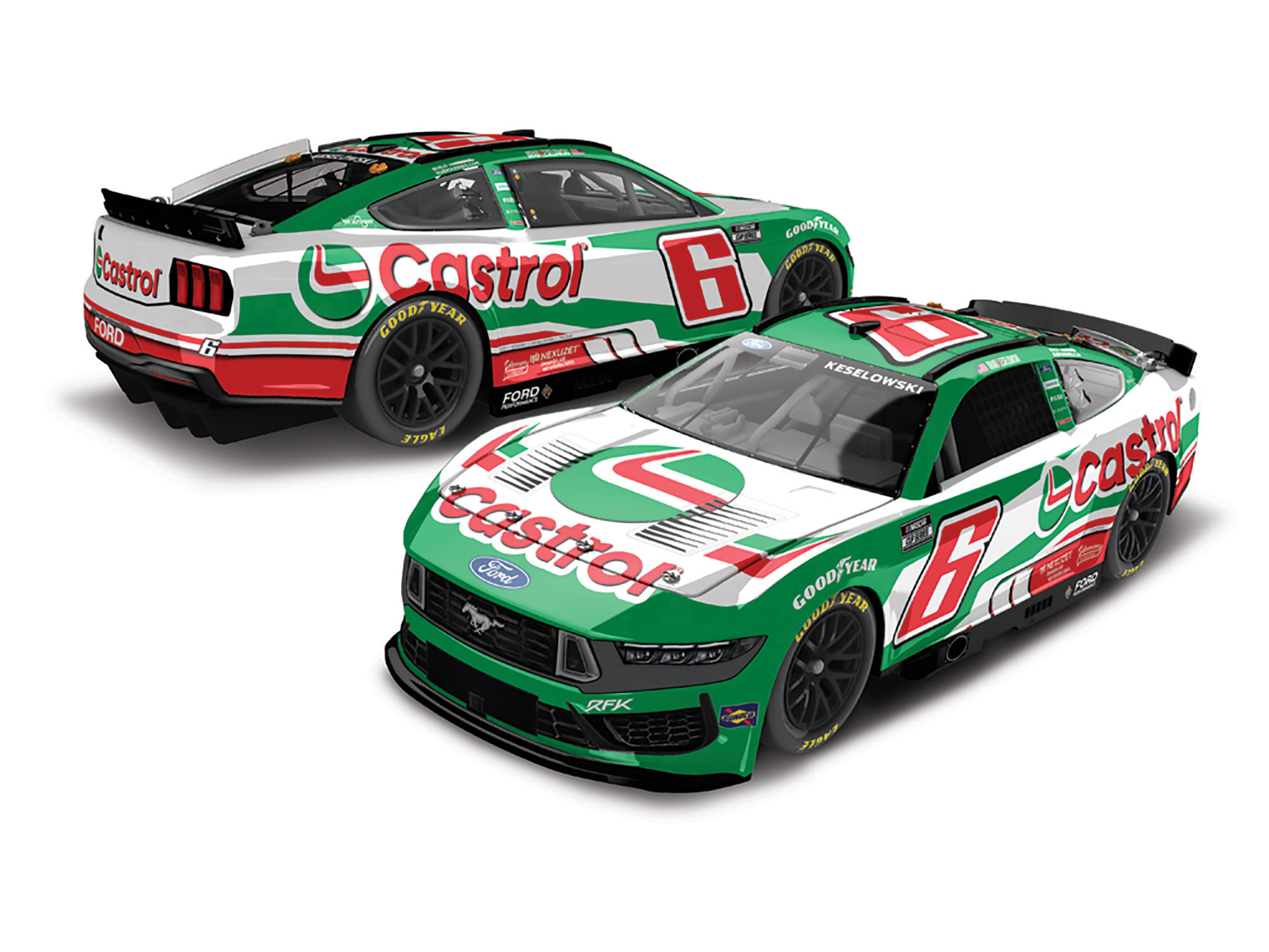 BRAD KESELOWSKI 2025 CASTROL 1:24 COLOR CHROME ARC DIECAST