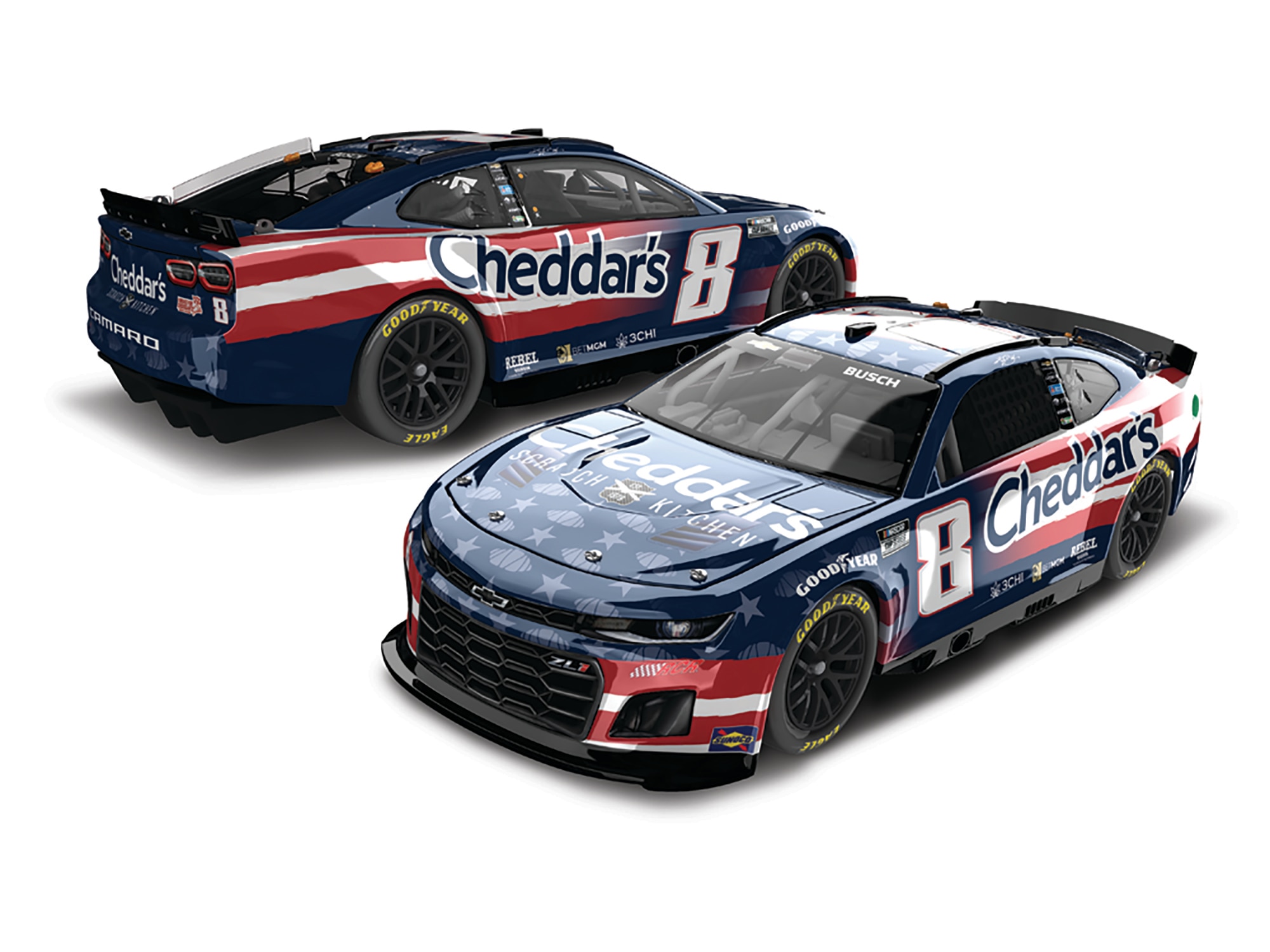 KYLE BUSCH 2024 CHEDDAR'S SALUTES 1:64 ARC DIECAST