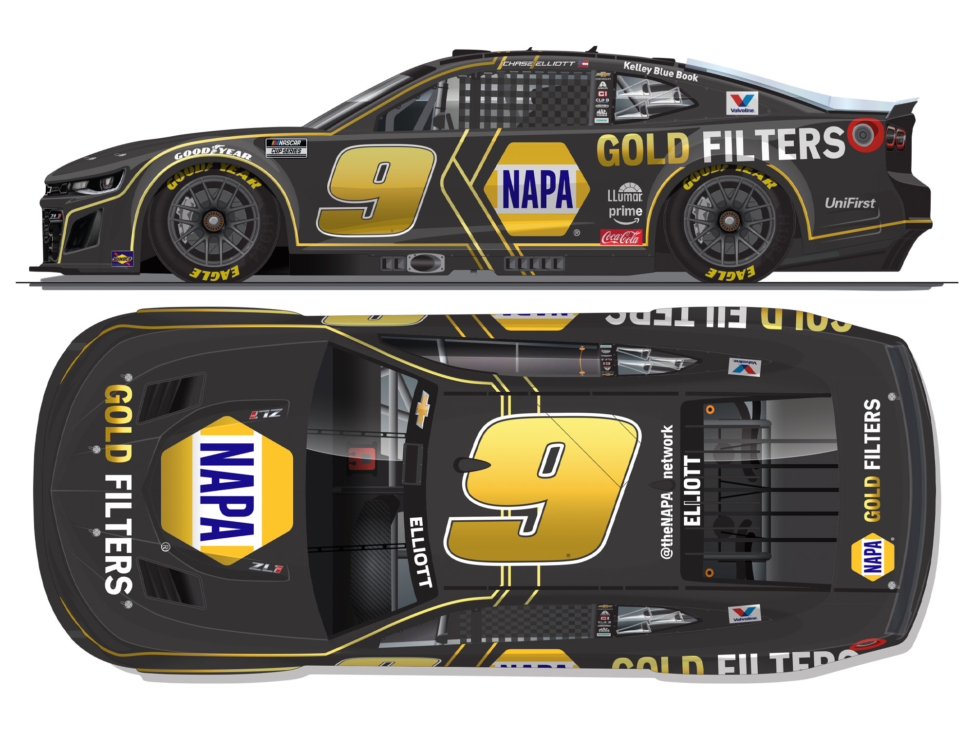 CHASE ELLIOTT 2025 NAPA GOLD FILTERS 1:24 ELITE DIECAST