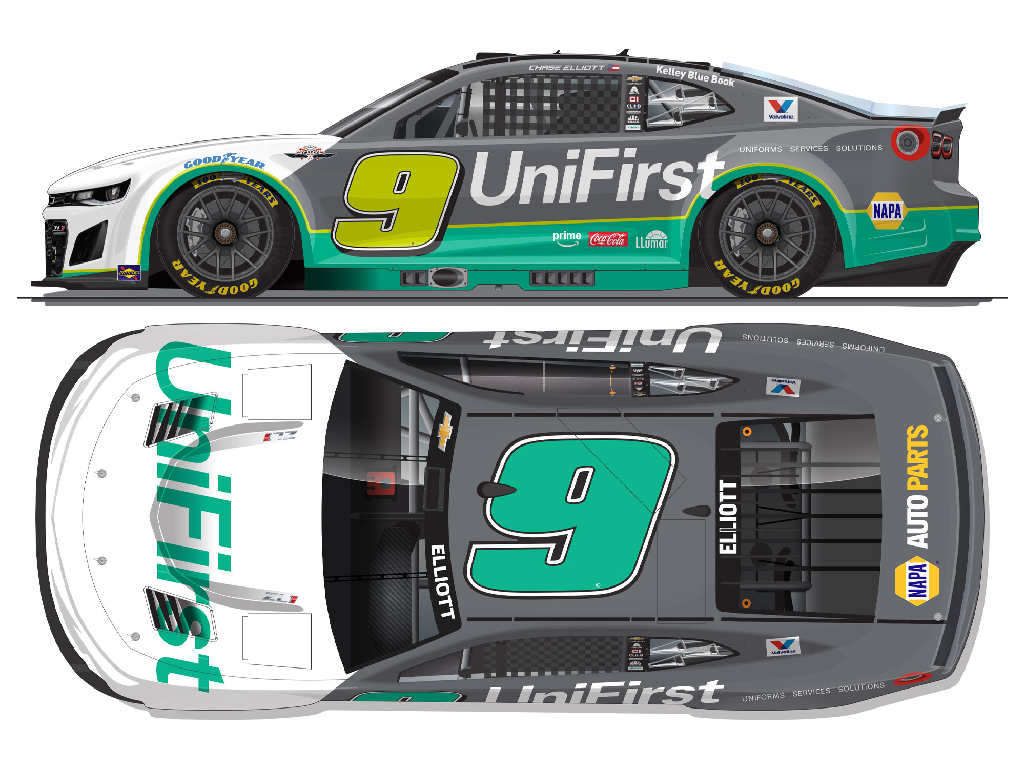 CHASE ELLIOTT 2025 UNIFIRST THROWBACK 1:64 ARC DIECAST