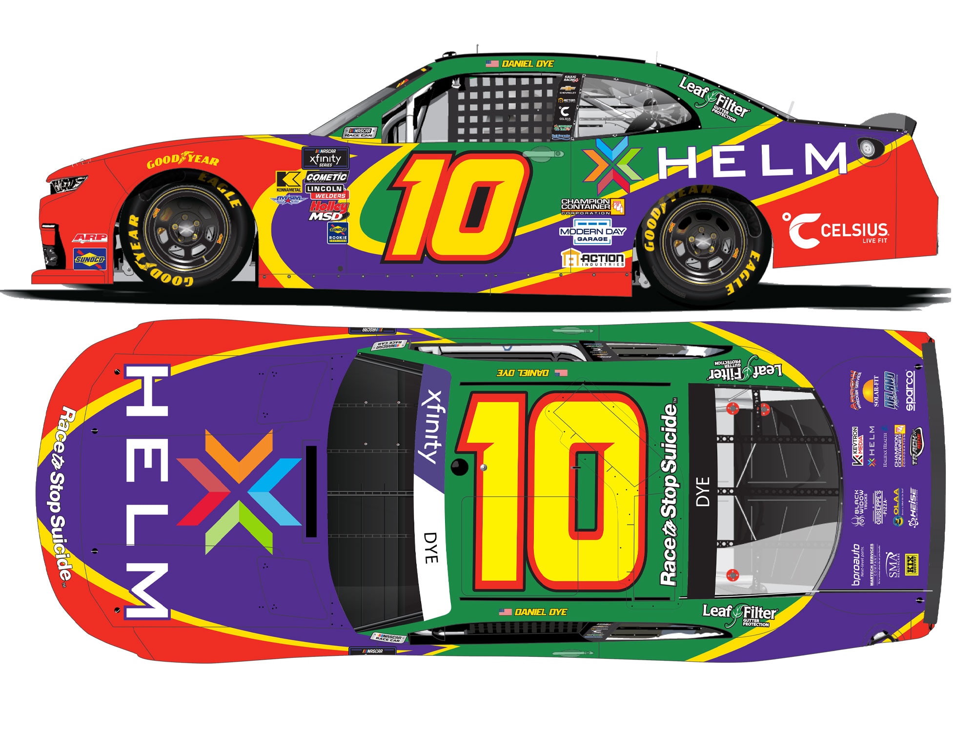 DANIEL DYE 2025 HELM THROWBACK 1:64 ARC DIECAST