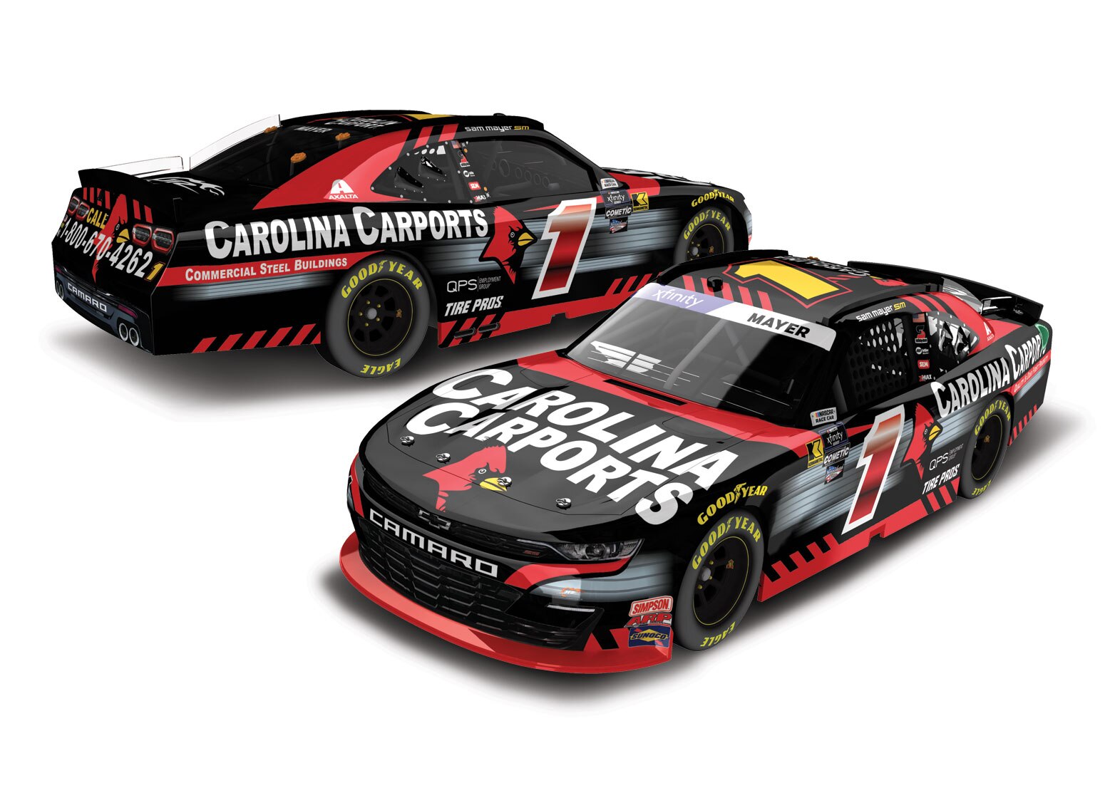 SAM MAYER 2024 CAROLINA CARPORTS 1:24 AUTOGRAPH ARC DIECAST