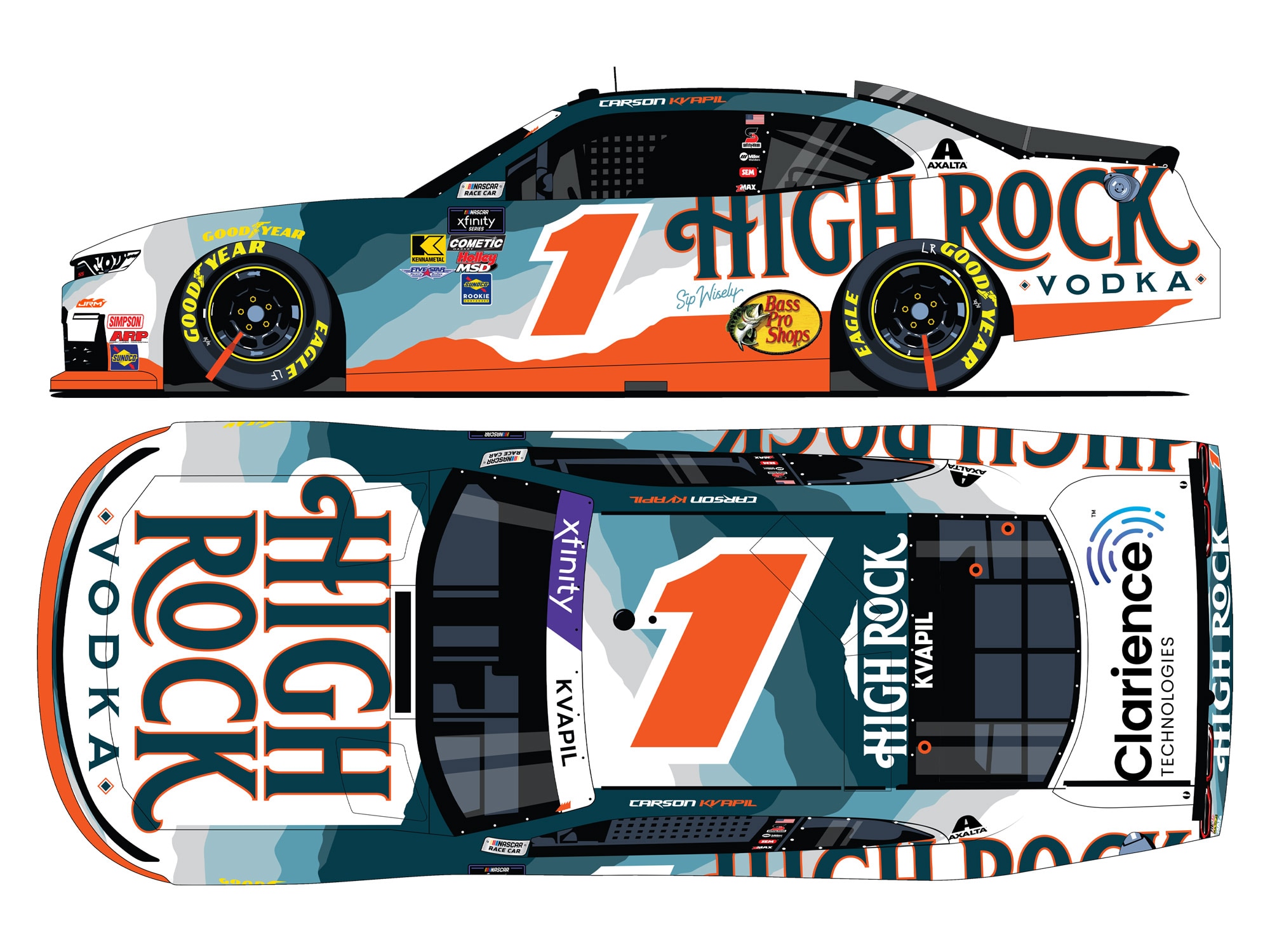 CARSON KVAPIL 2025 HIGH ROCK VODKA 1:24 ARC DIECAST
