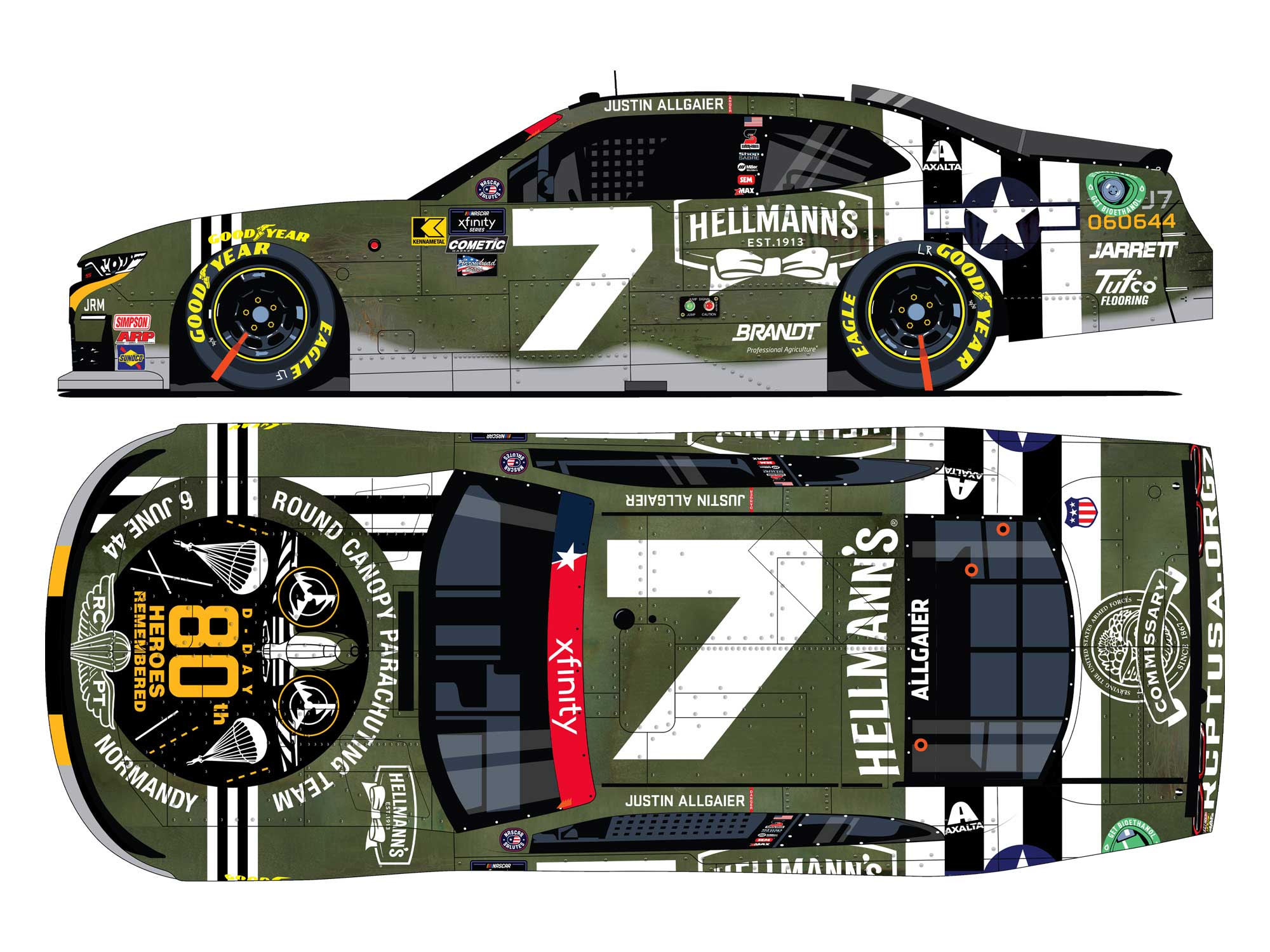 JUSTIN ALLGAIER 2024 HELLMANN'S RCPT SALUTES 1:24 ATUOGPRAHED ARC DIECAST