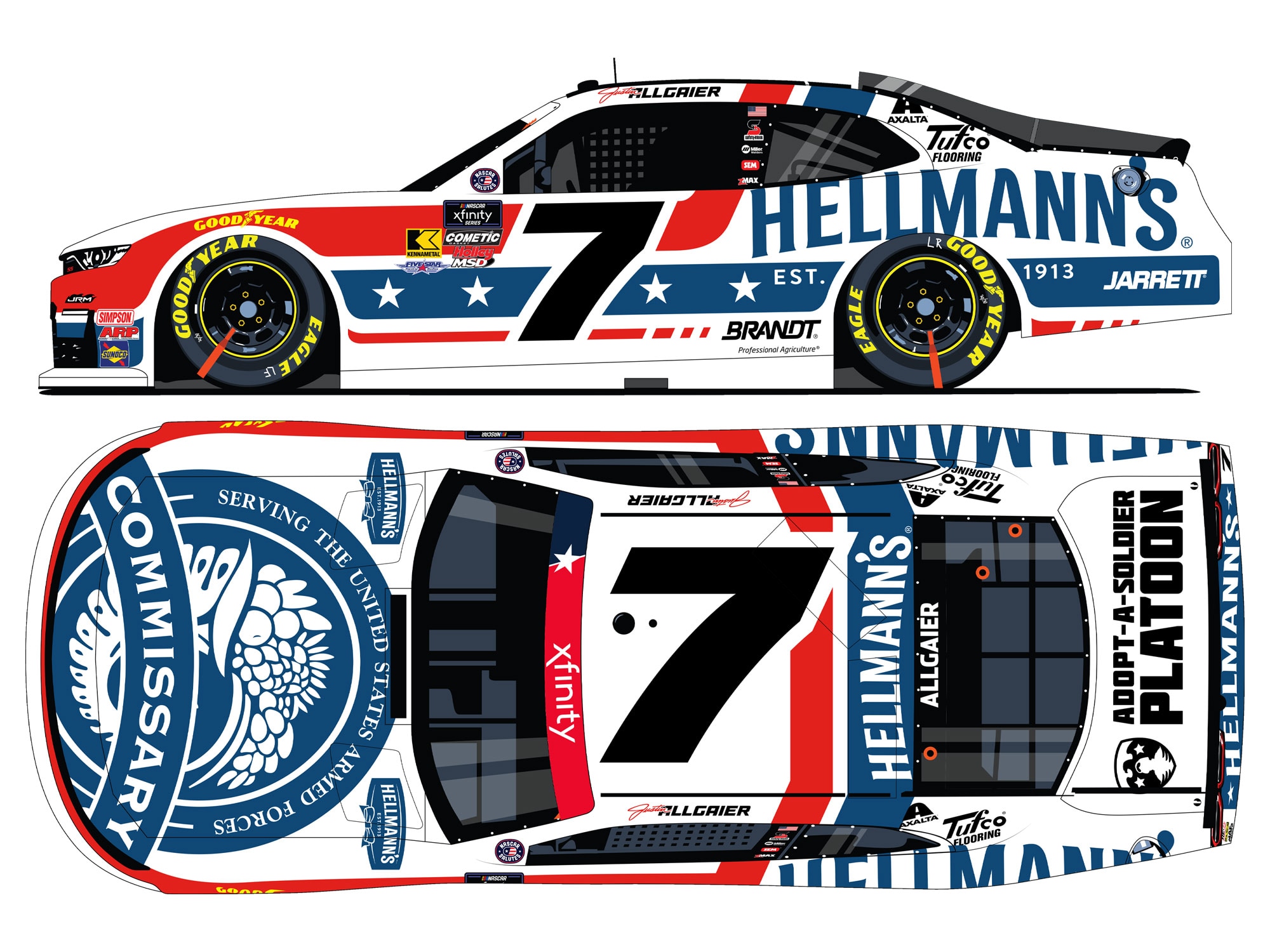 JUSTIN ALLGAIER 2025 HELLMANN'S DECA 1:24 AUTOGRAPHED ARC DIECAST