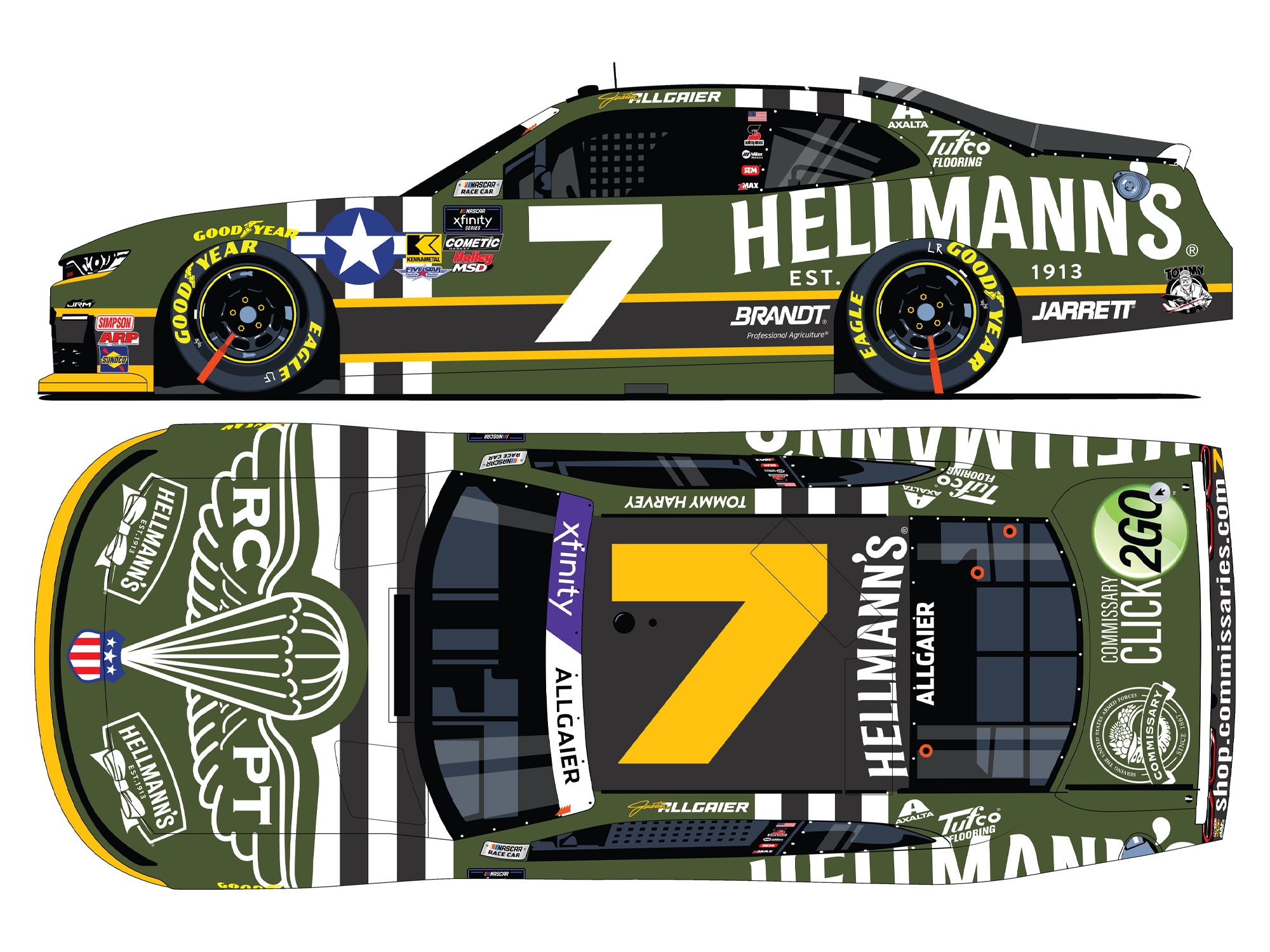 JUSTIN ALLGAIER 2025 HELLMANN'S RCPT SALUTES 1:64 ARC DIECAST