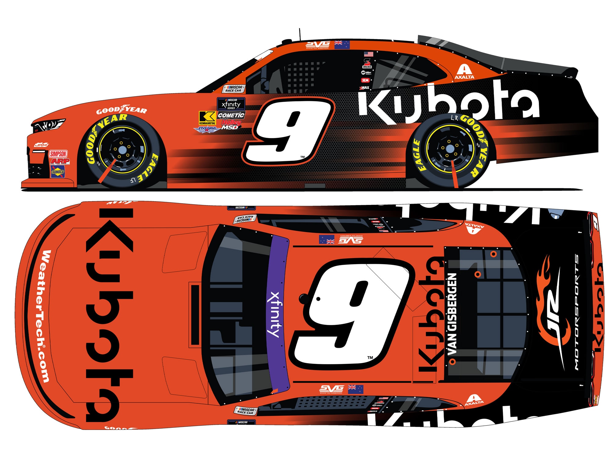 SHANE VAN GISBERGEN 2025 KUBOTA 1:24 COLOR CHROME ARC DIECAST