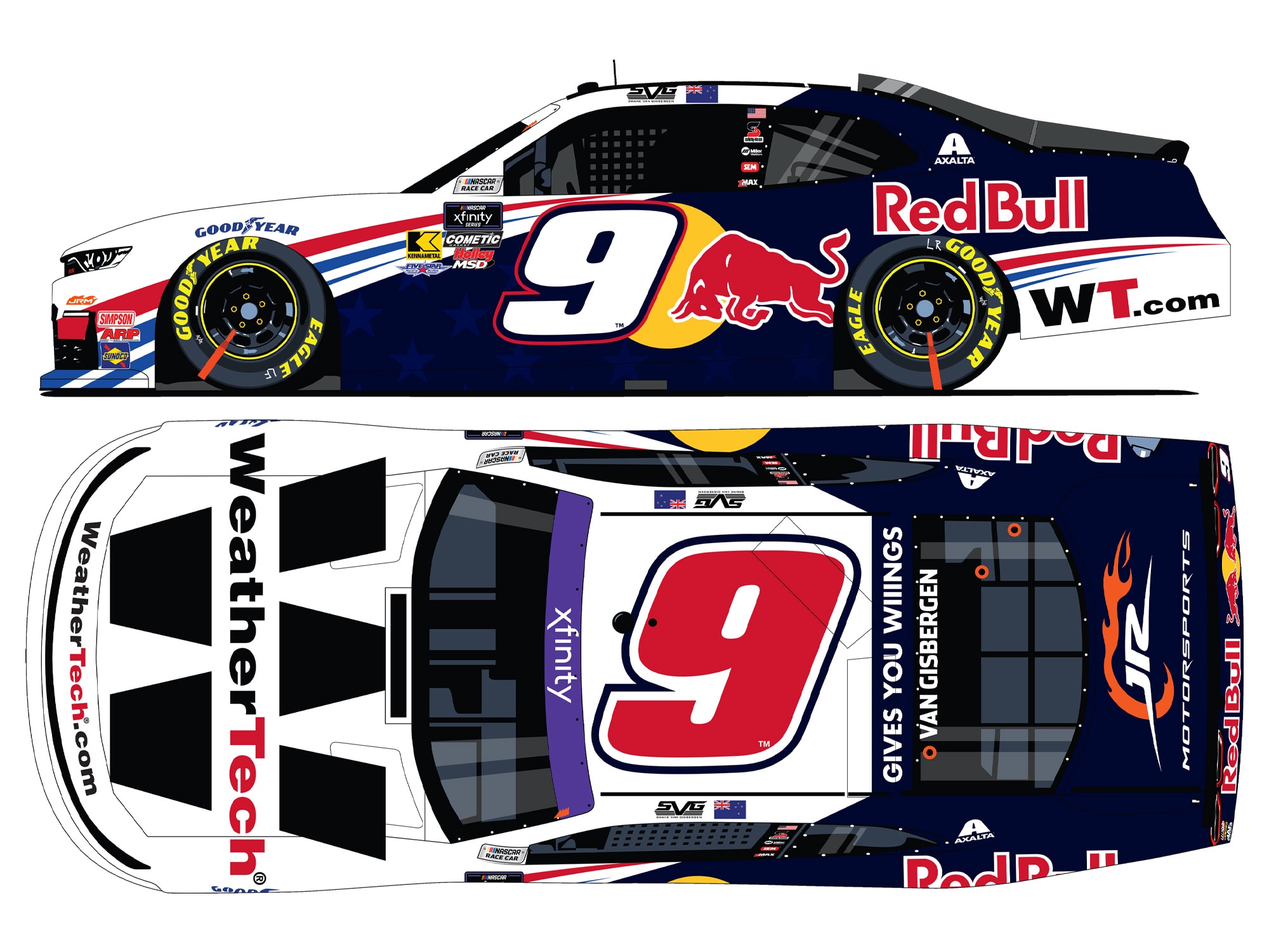 SHANE VAN GISBERGEN 2025 WEATHERTECH/RED BULL 1:24 AUTOGRAPHED ARC DIECAST