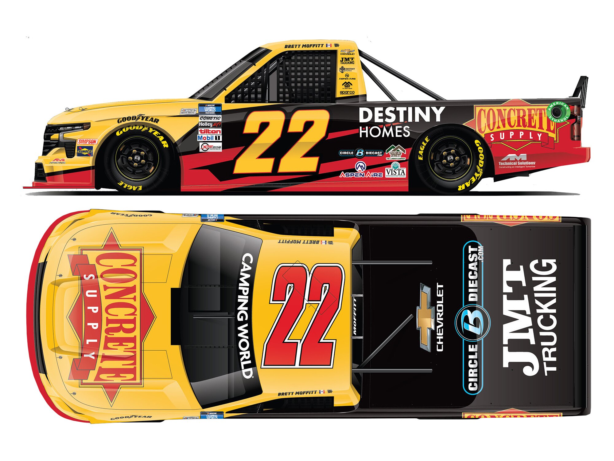 BRETT MOFFITT 2022 CONCRETE SUPPLY/DESTINY HOMES 1:24 ARC TRUCK DIECAST